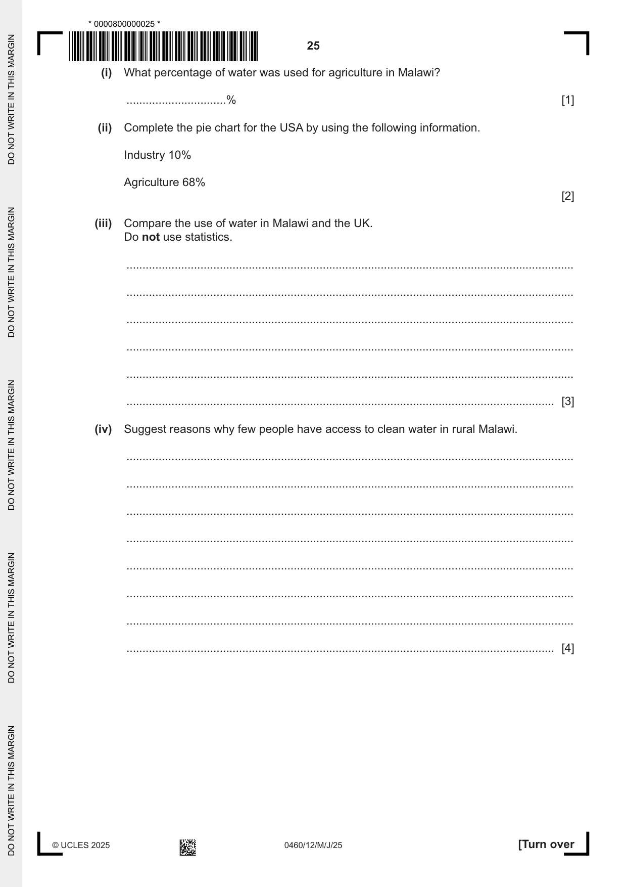 Cambridge IGCSE Geography 0460 2025 May/June Paper 1 · Variant 2 question paper, page 25 of 36