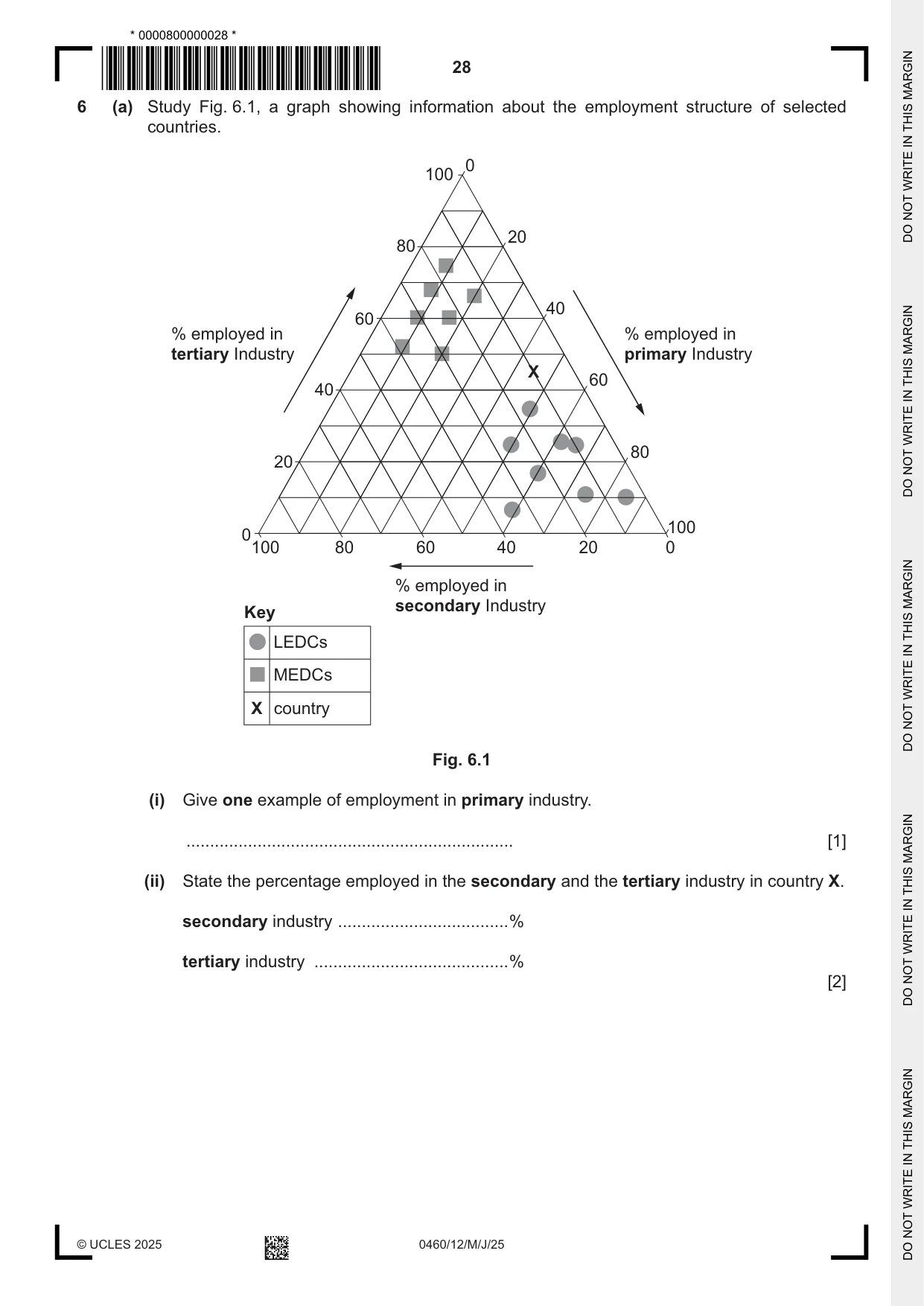 Cambridge IGCSE Geography 0460 2025 May/June Paper 1 · Variant 2 question paper, page 28 of 36
