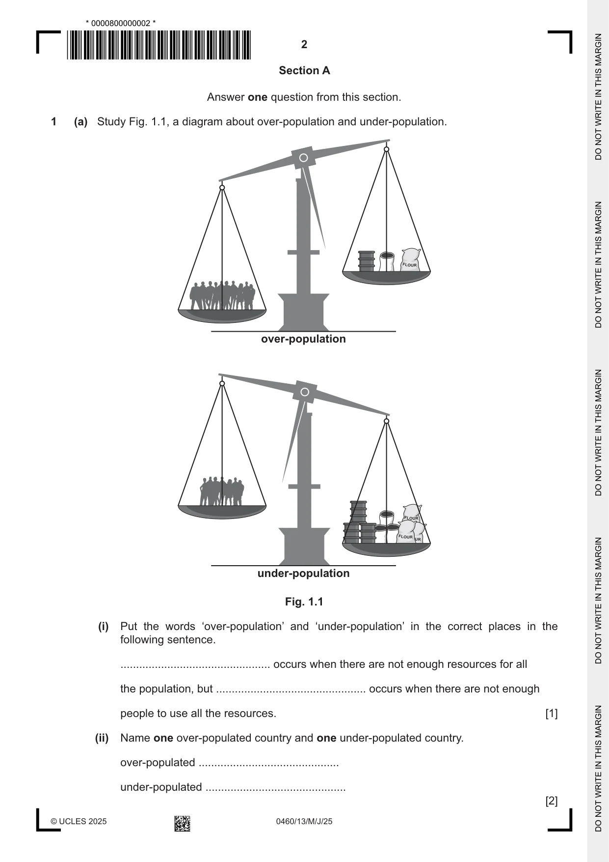 Cambridge IGCSE Geography 0460 2025 May/June Paper 1 · Variant 3 question paper, page 2 of 28