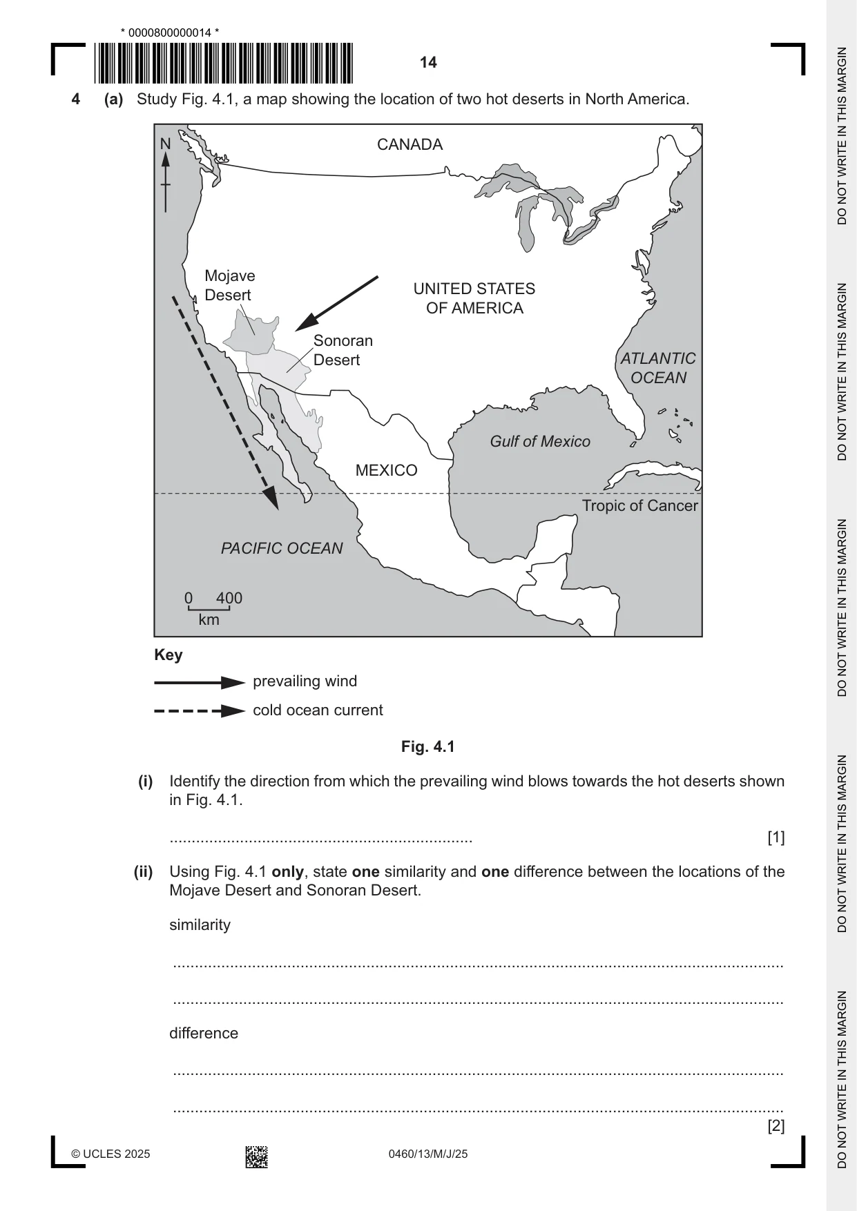 Cambridge IGCSE Geography 0460 2025 May/June Paper 1 · Variant 3 question paper, page 14 of 28