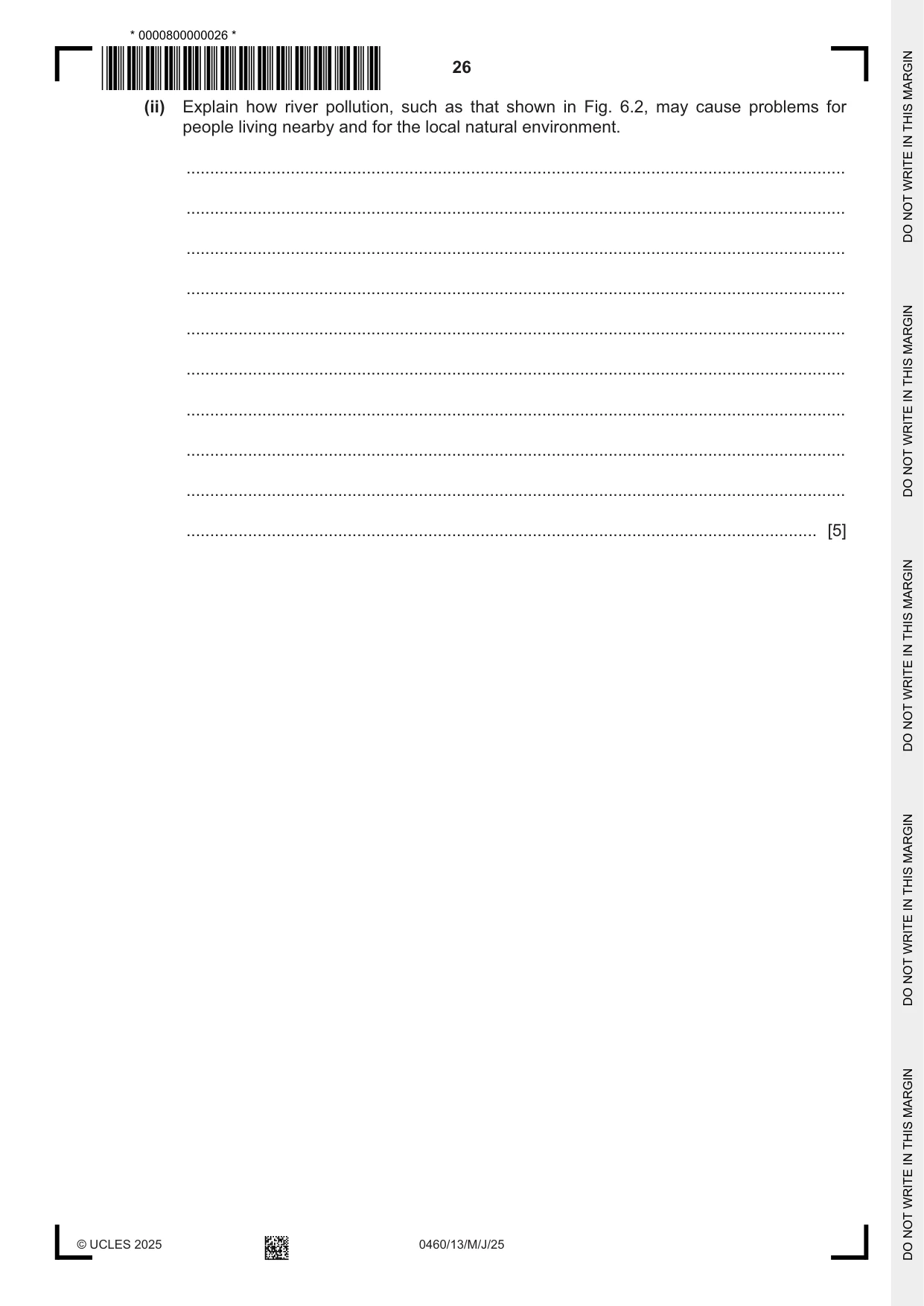 Cambridge IGCSE Geography 0460 2025 May/June Paper 1 · Variant 3 question paper, page 26 of 28