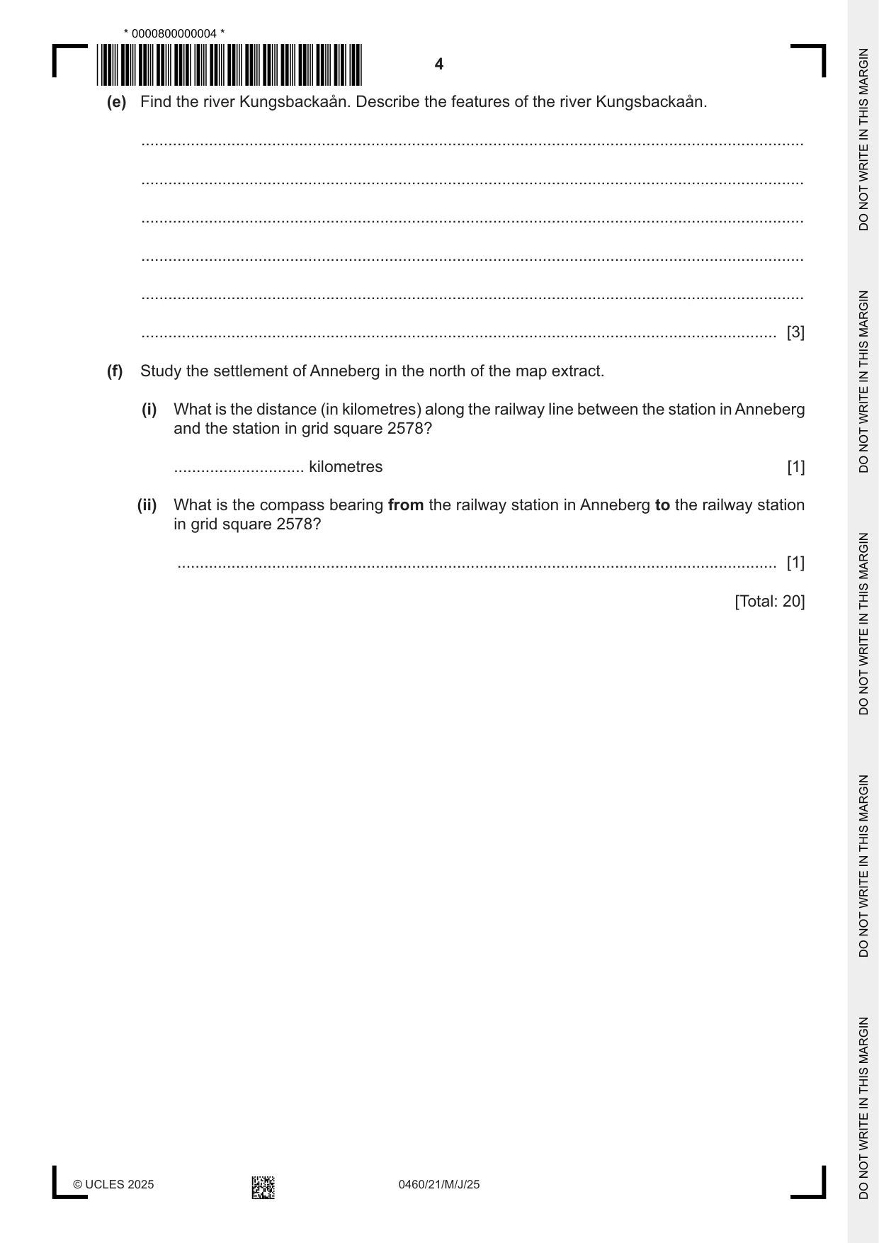 Cambridge IGCSE Geography 0460 2025 May/June Paper 2 · Variant 1 question paper, page 4 of 16