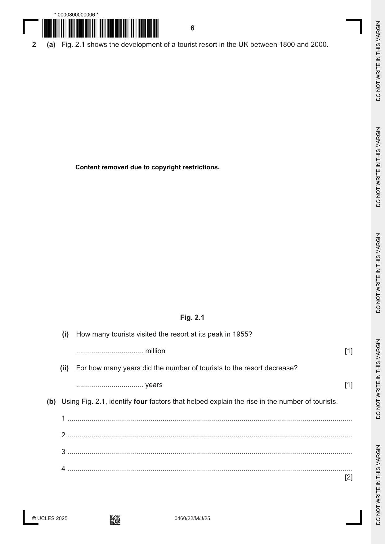 Cambridge IGCSE Geography 0460 2025 May/June Paper 2 · Variant 2 question paper, page 6 of 20