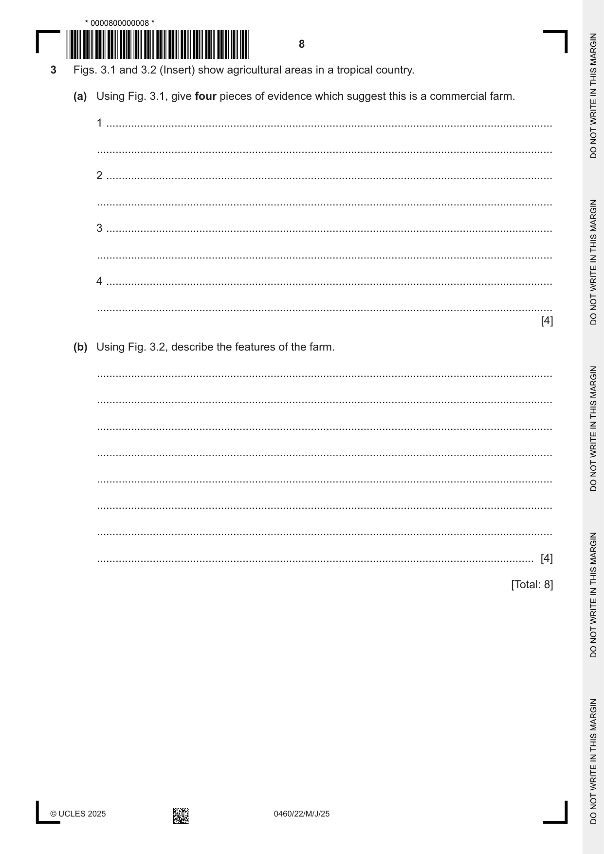 Cambridge IGCSE Geography 0460 2025 May/June Paper 2 · Variant 2 question paper, page 8 of 20