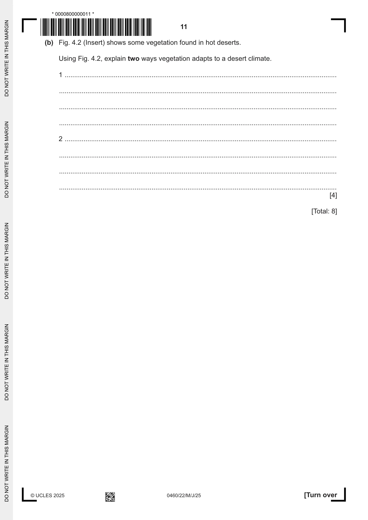 Cambridge IGCSE Geography 0460 2025 May/June Paper 2 · Variant 2 question paper, page 11 of 20
