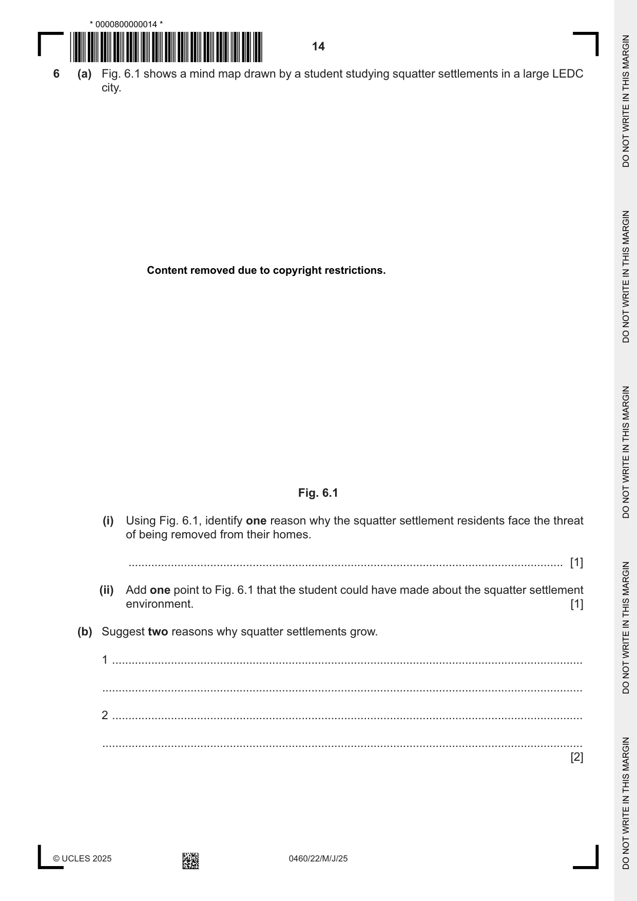 Cambridge IGCSE Geography 0460 2025 May/June Paper 2 · Variant 2 question paper, page 14 of 20