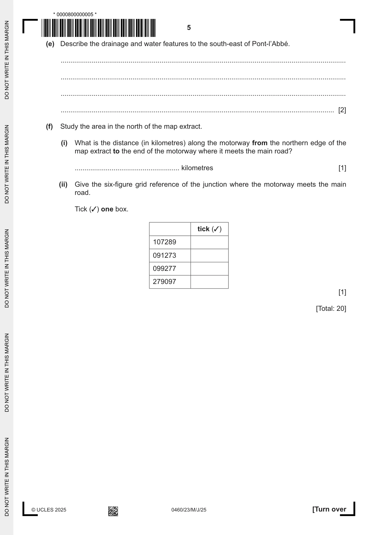 Cambridge IGCSE Geography 0460 2025 May/June Paper 2 · Variant 3 question paper, page 5 of 16