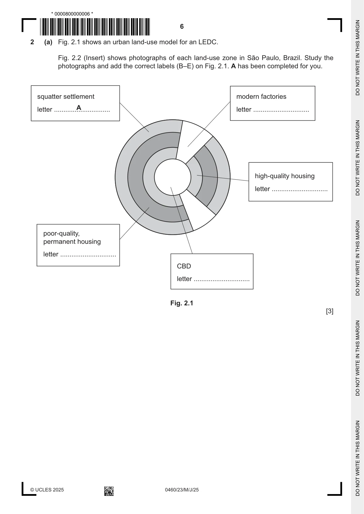 Cambridge IGCSE Geography 0460 2025 May/June Paper 2 · Variant 3 question paper, page 6 of 16