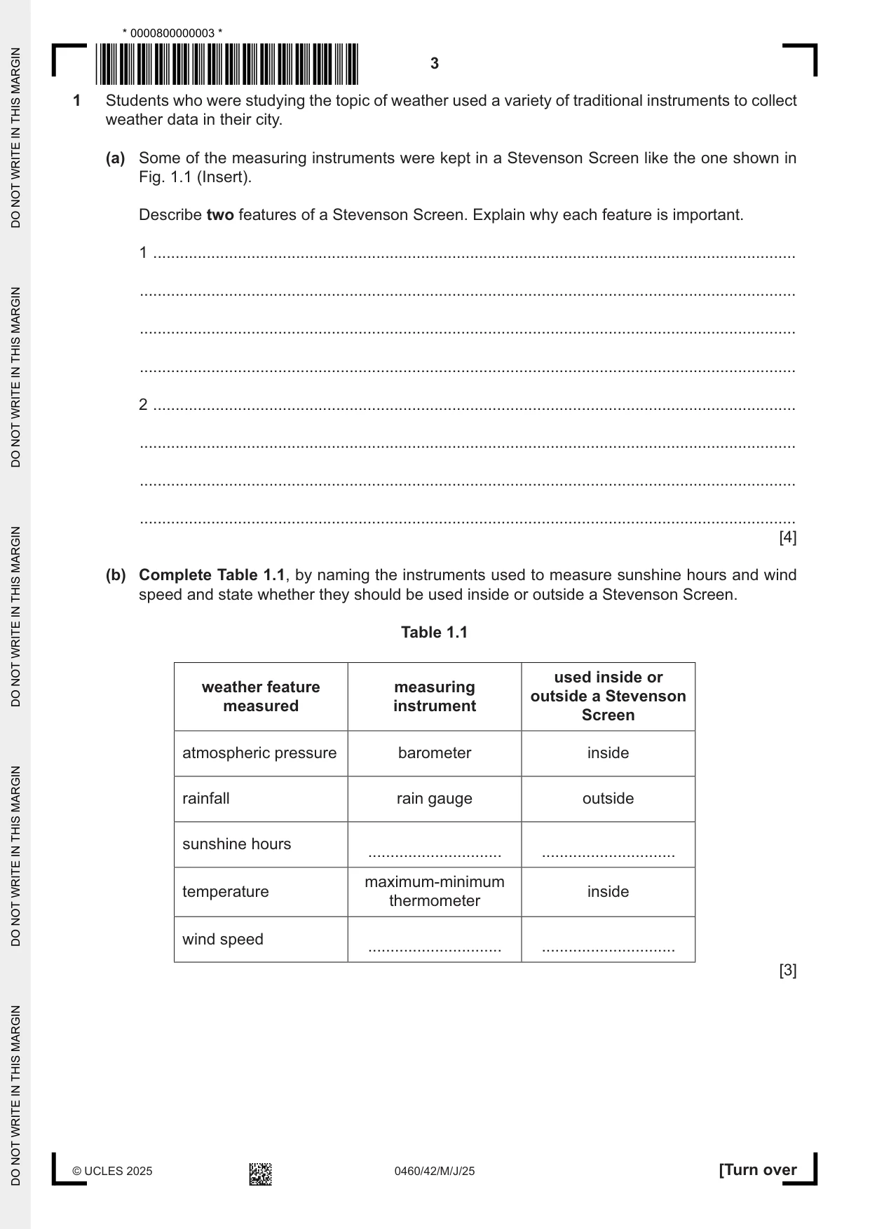 Cambridge IGCSE Geography 0460 2025 May/June Paper 4 · Variant 2 question paper, page 3 of 16