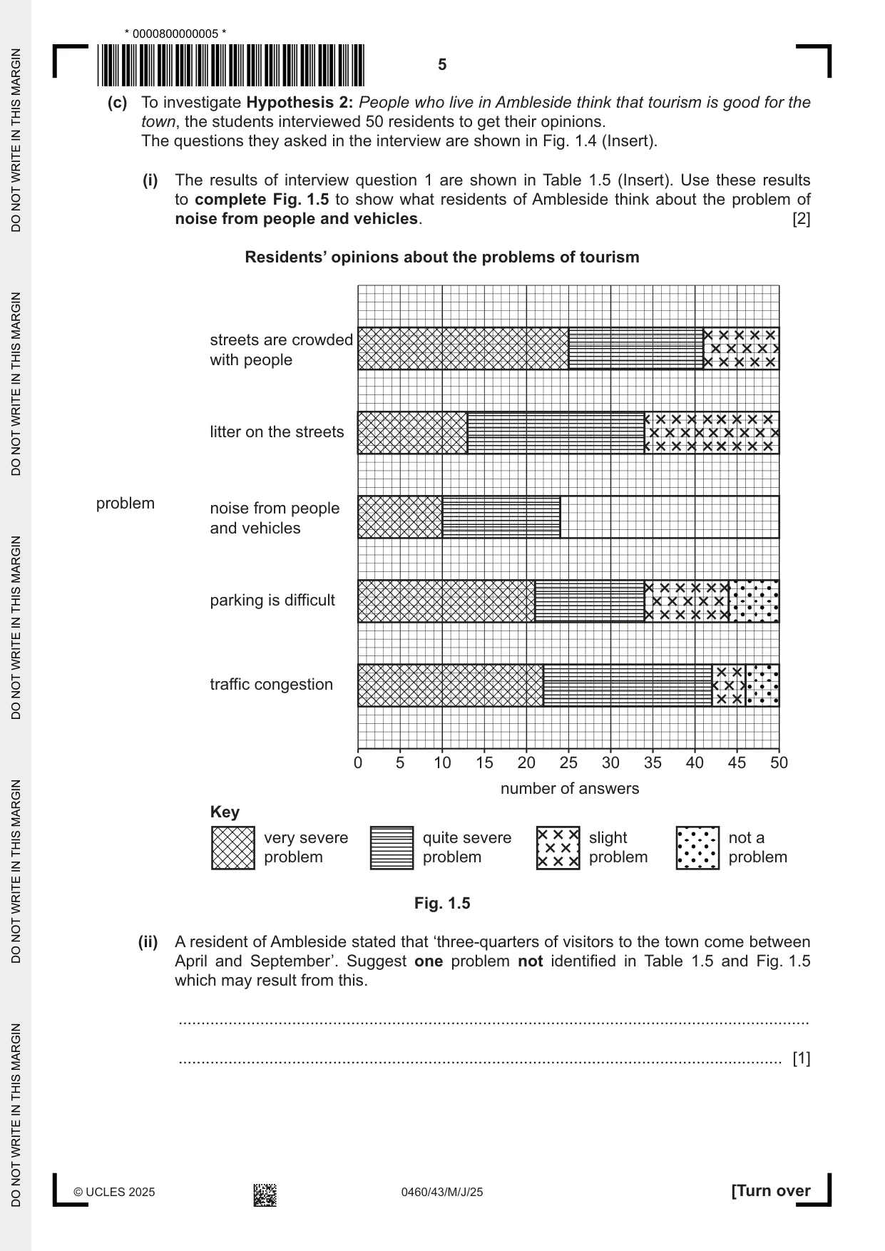 Cambridge IGCSE Geography 0460 2025 May/June Paper 4 · Variant 3 question paper, page 5 of 16