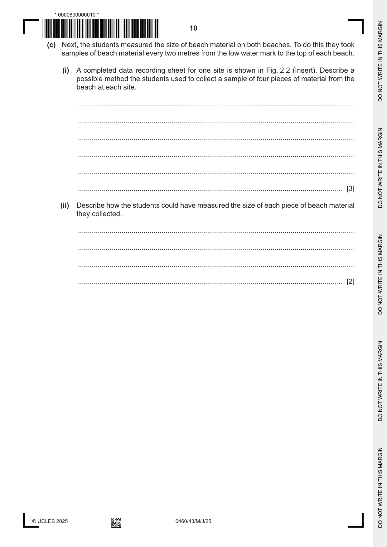 Cambridge IGCSE Geography 0460 2025 May/June Paper 4 · Variant 3 question paper, page 10 of 16