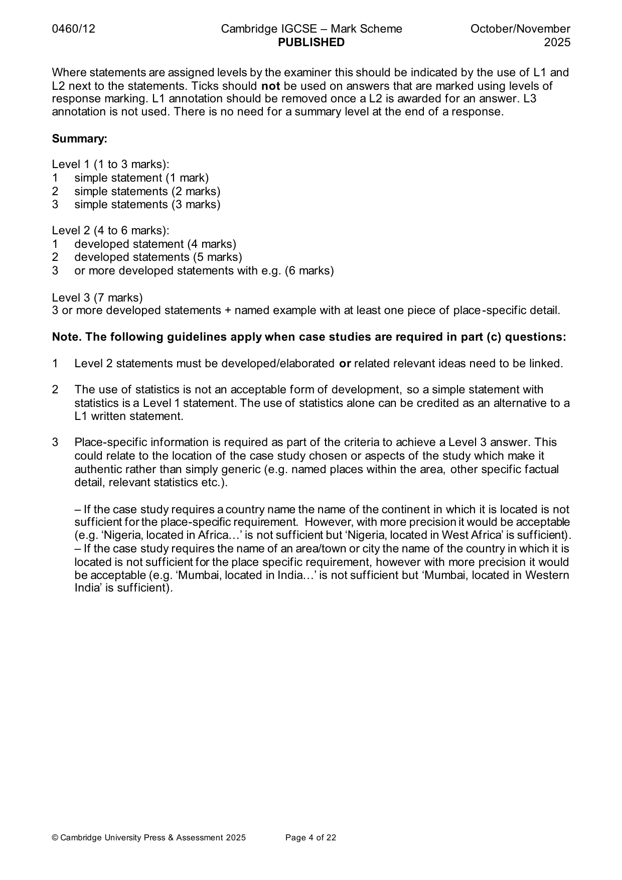 Mark scheme, page 4 of 22