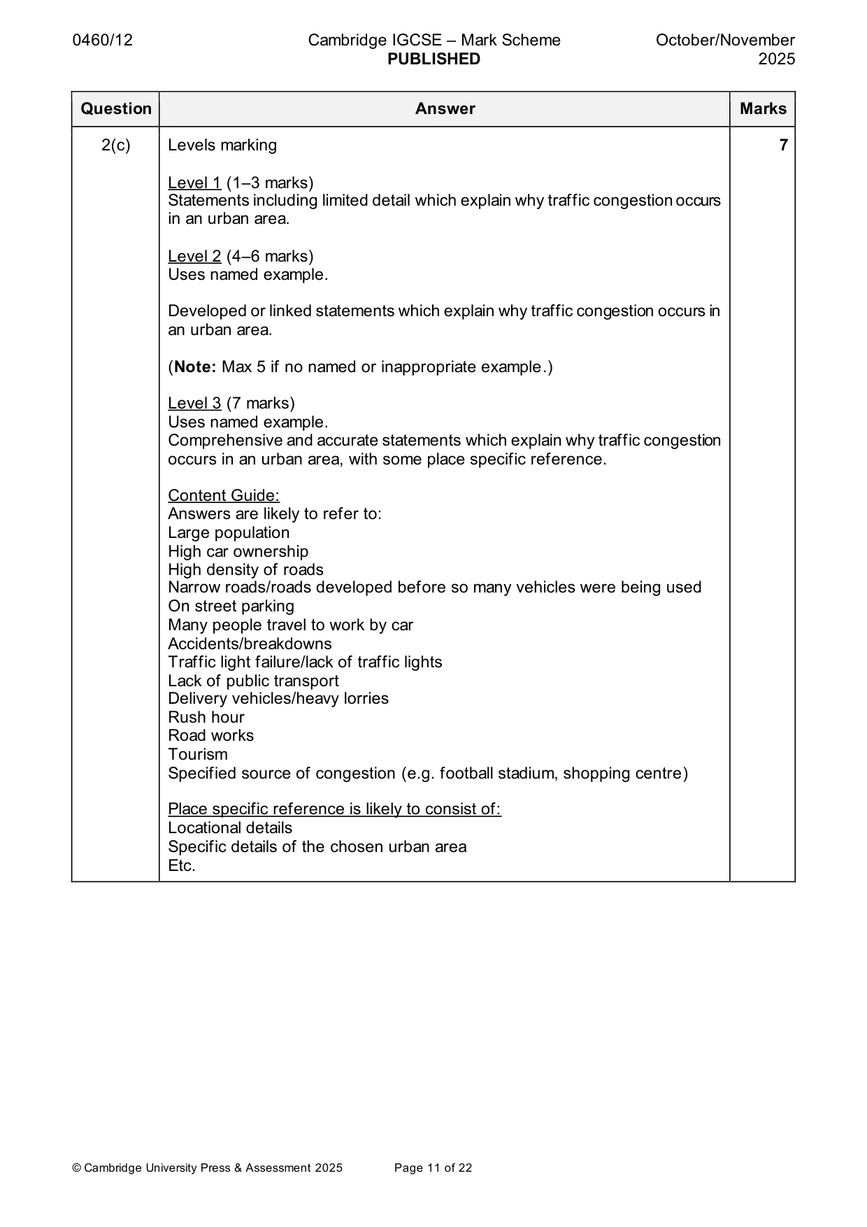 Mark scheme, page 11 of 22