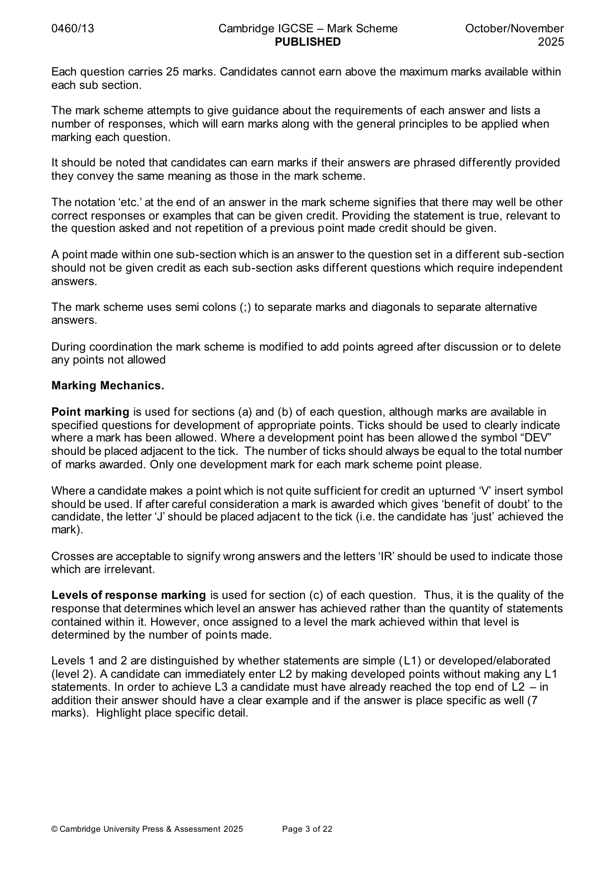 Mark scheme, page 3 of 22