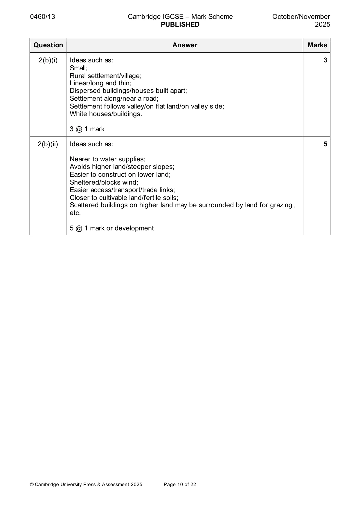 Mark scheme, page 10 of 22