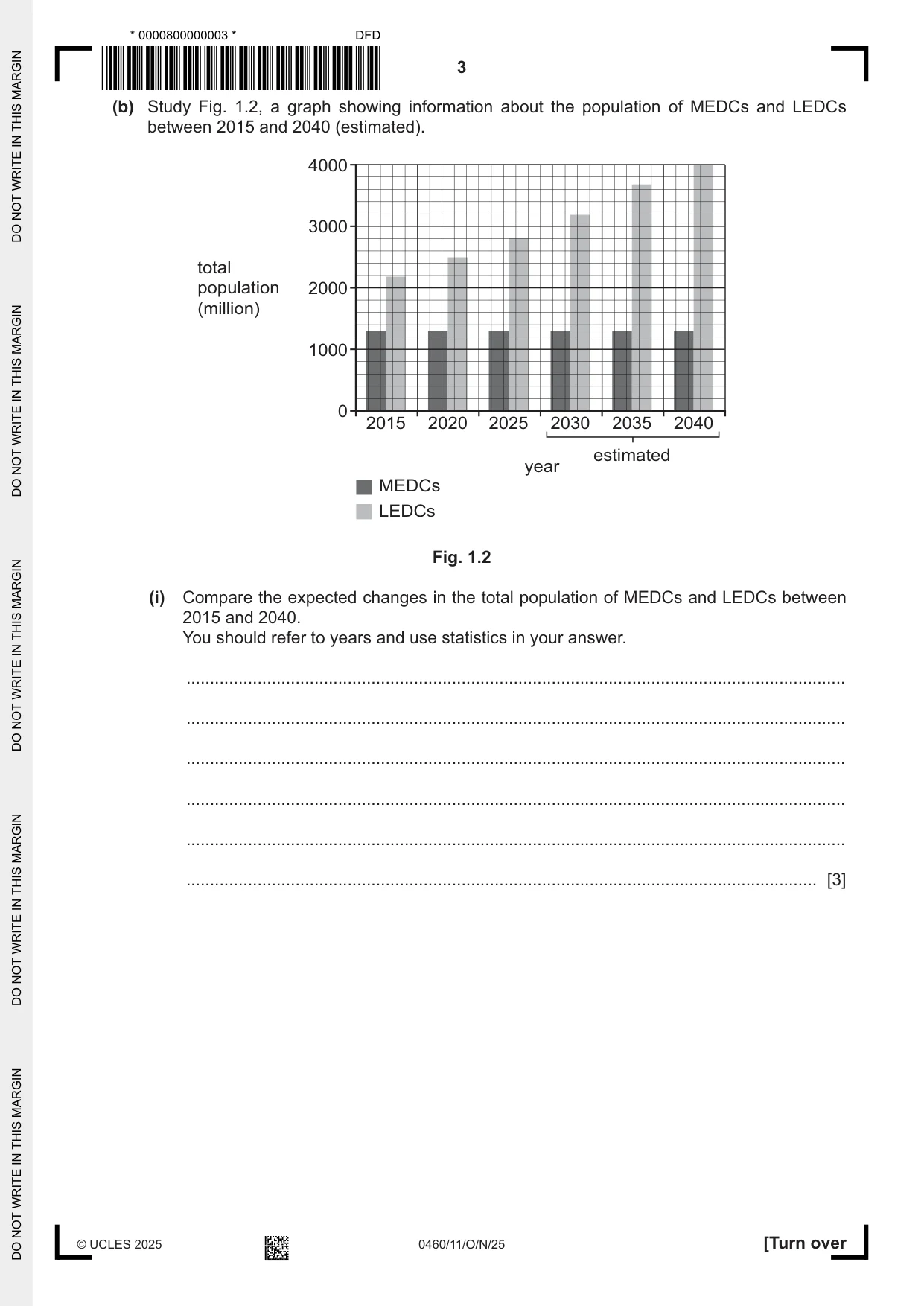 Cambridge IGCSE Geography 0460 2025 Oct/Nov Paper 1 · Variant 1 question paper, page 3 of 28