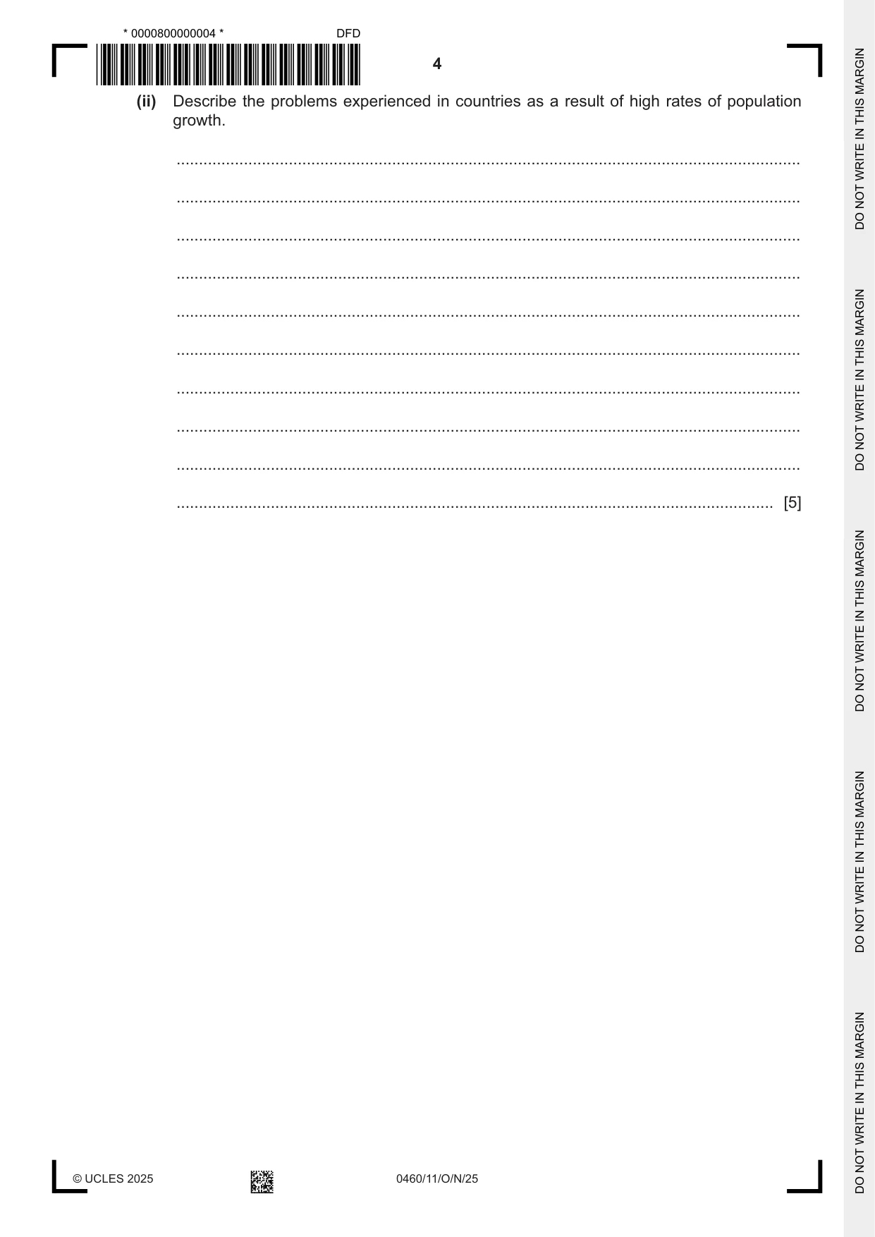 Cambridge IGCSE Geography 0460 2025 Oct/Nov Paper 1 · Variant 1 question paper, page 4 of 28