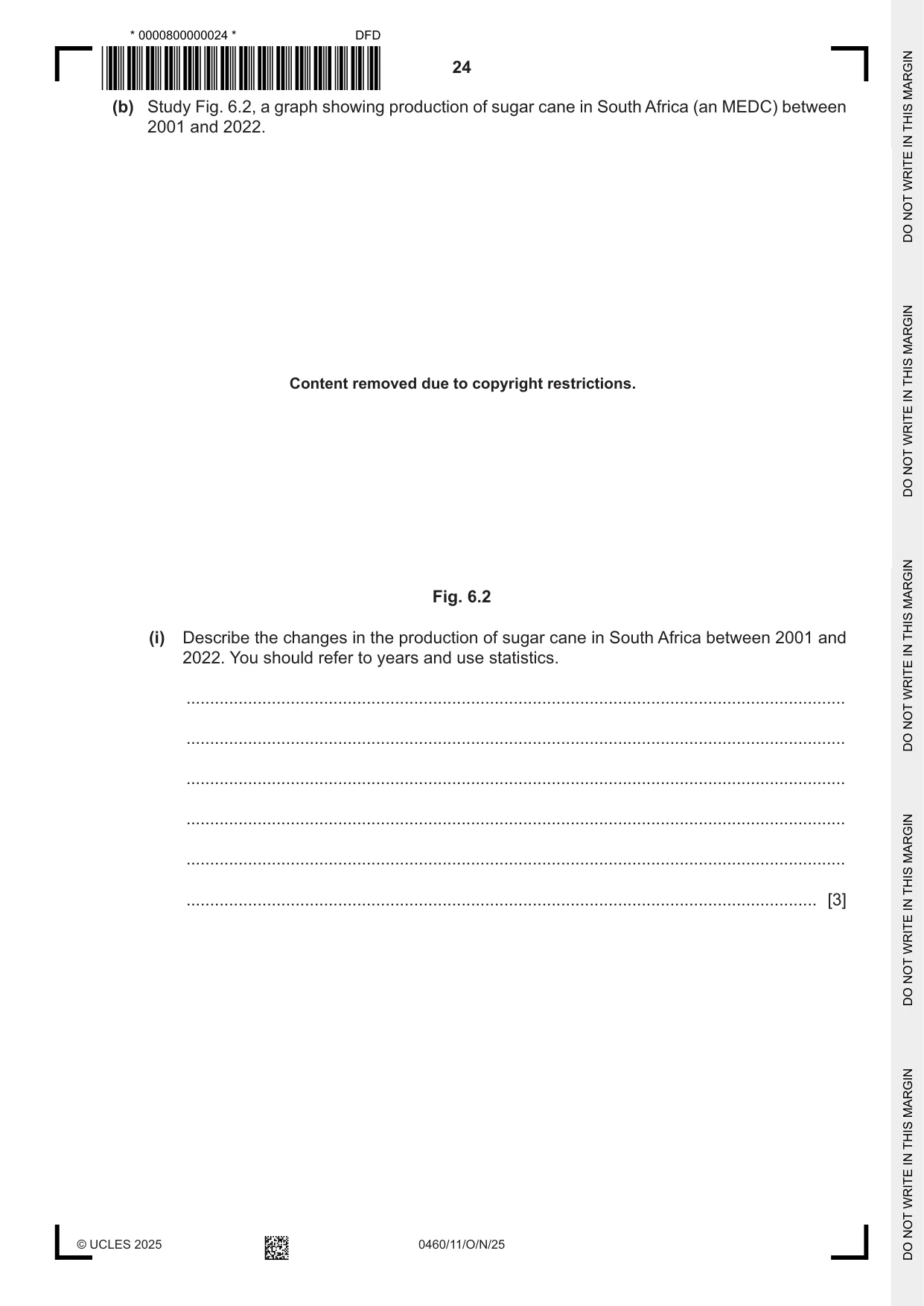 Cambridge IGCSE Geography 0460 2025 Oct/Nov Paper 1 · Variant 1 question paper, page 24 of 28
