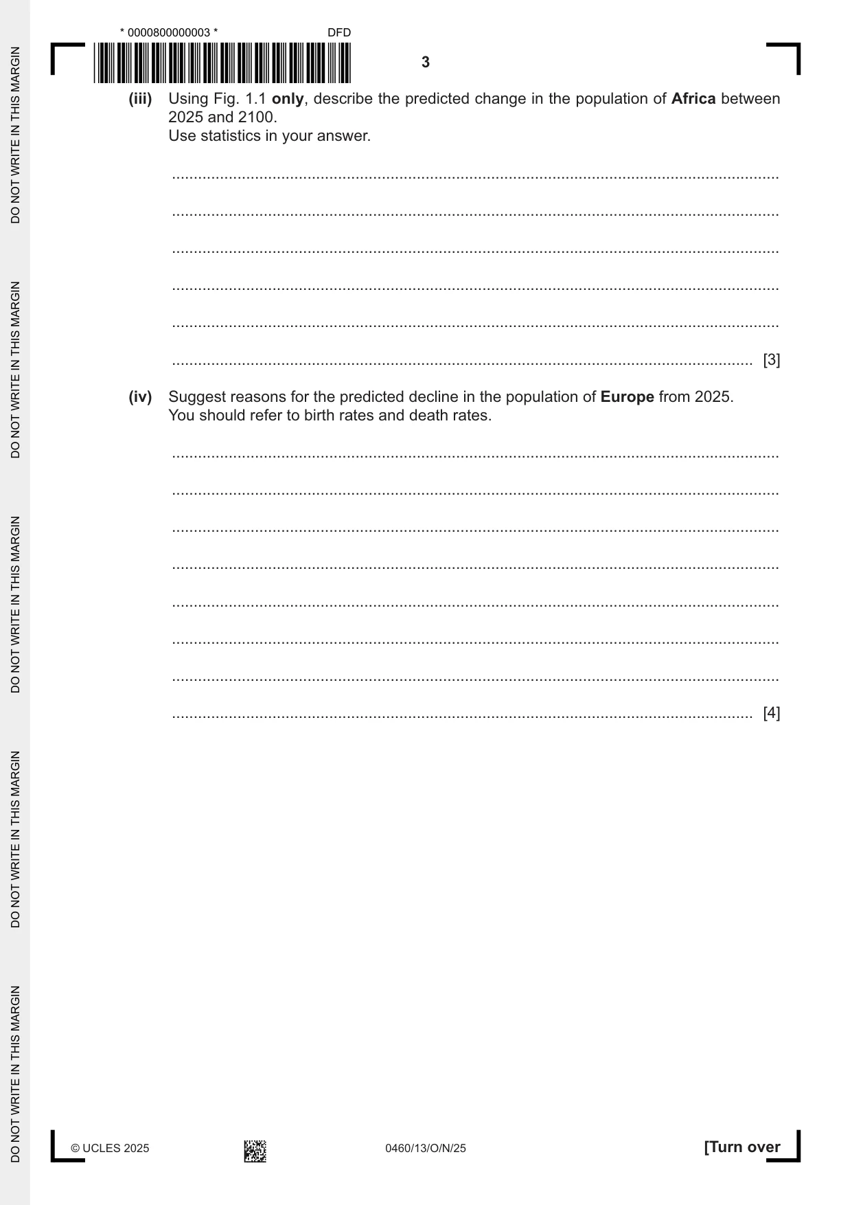 Cambridge IGCSE Geography 0460 2025 Oct/Nov Paper 1 · Variant 3 question paper, page 3 of 32