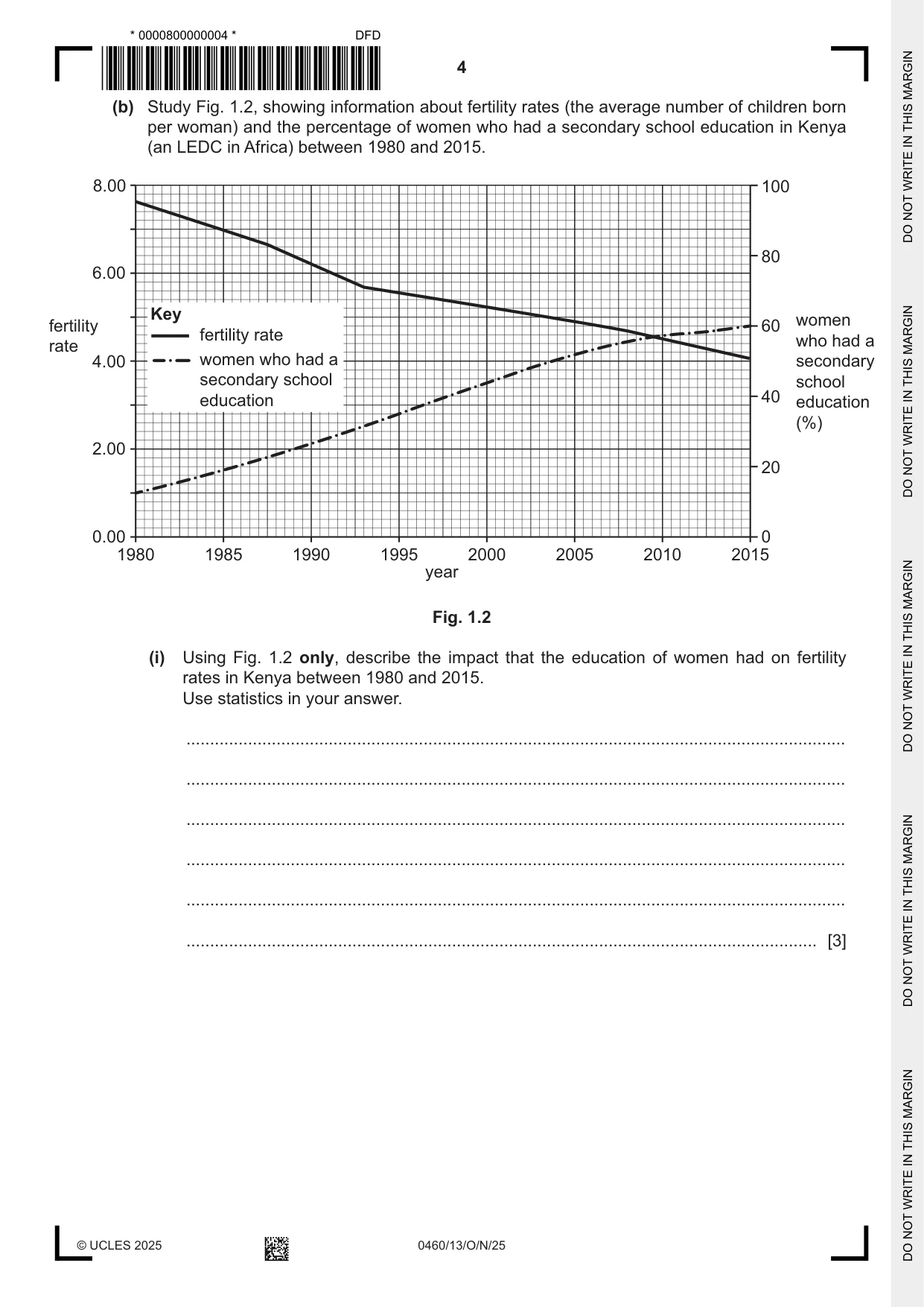 Cambridge IGCSE Geography 0460 2025 Oct/Nov Paper 1 · Variant 3 question paper, page 4 of 32