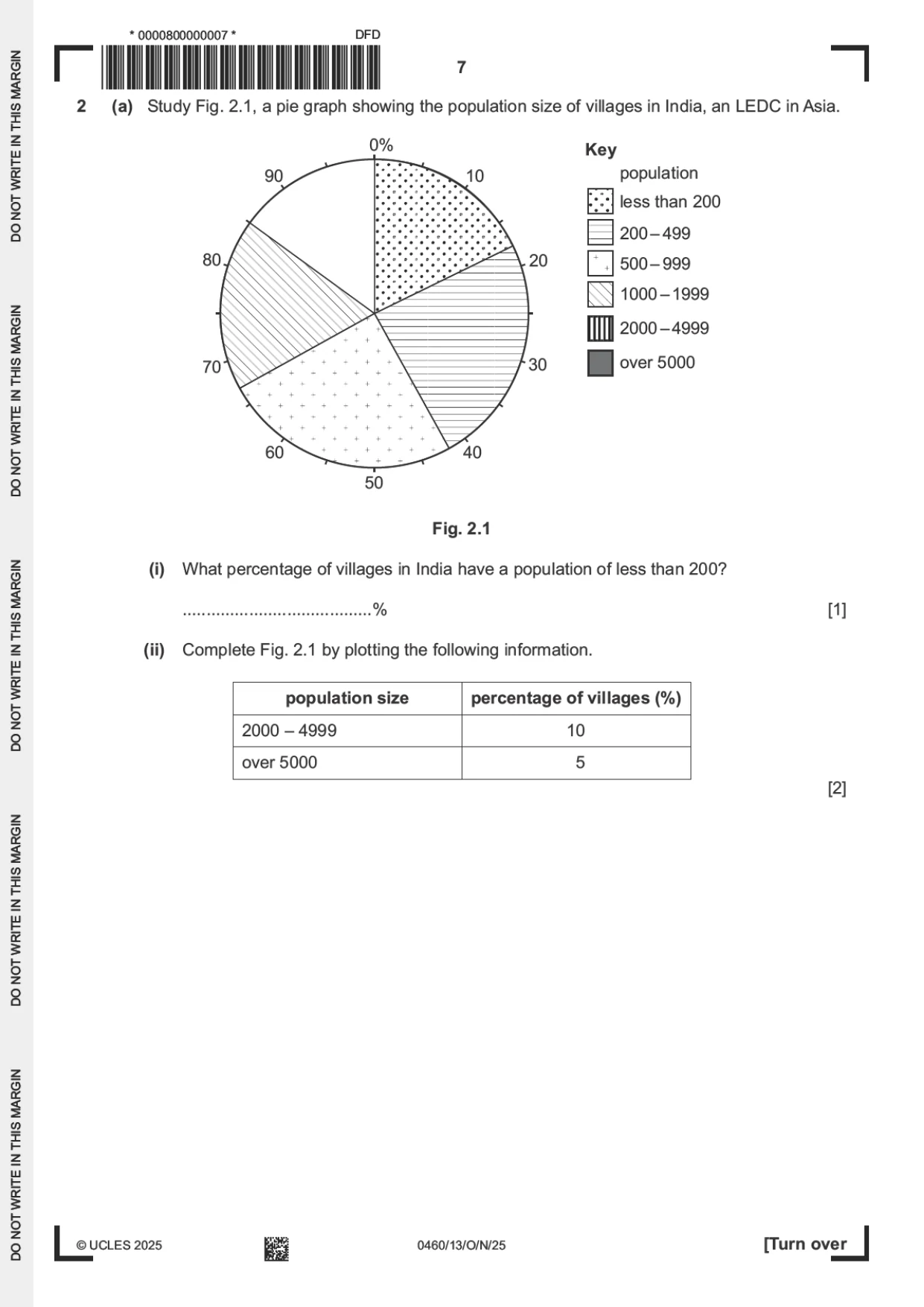 Cambridge IGCSE Geography 0460 2025 Oct/Nov Paper 1 · Variant 3 question paper, page 7 of 32