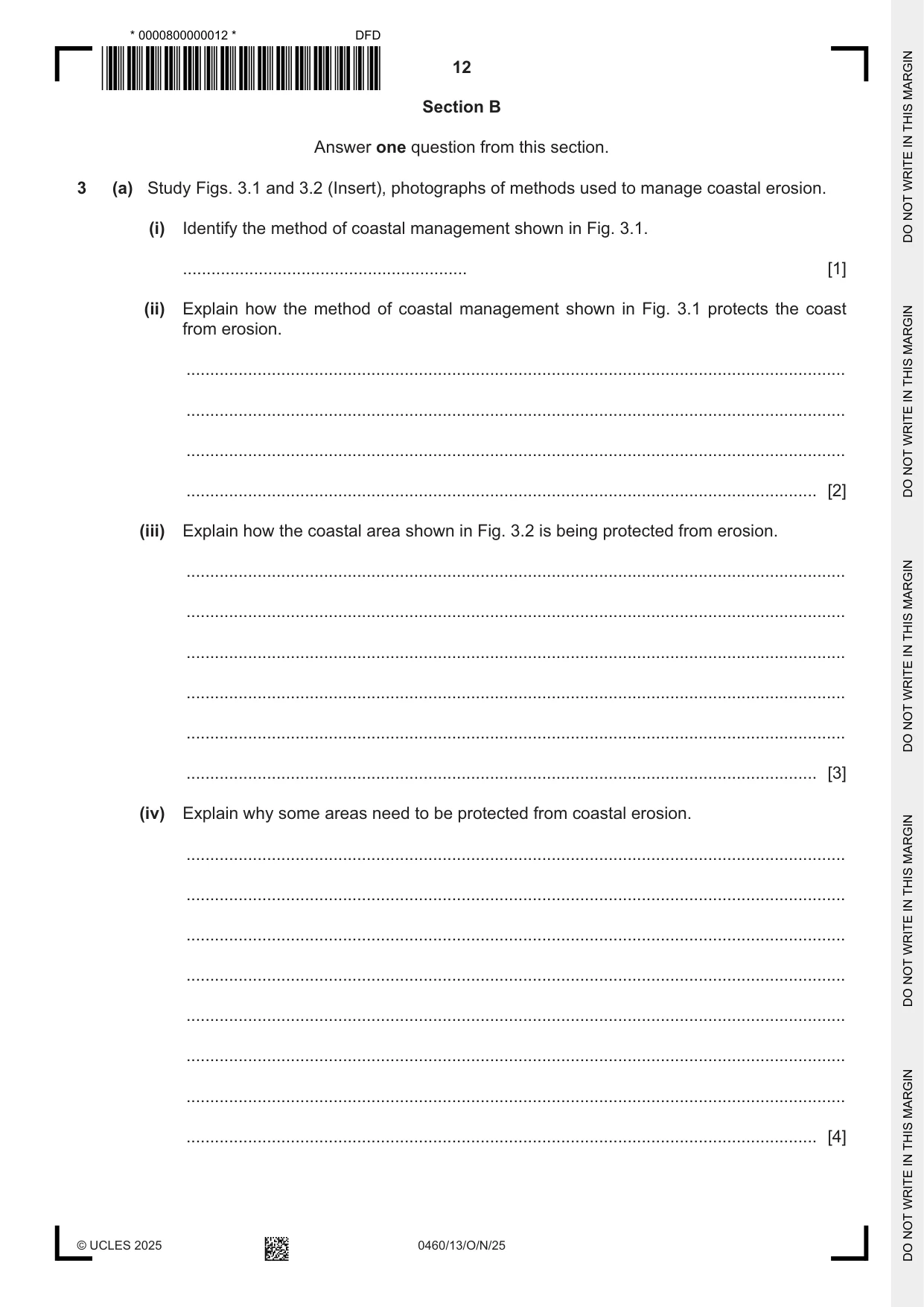 Cambridge IGCSE Geography 0460 2025 Oct/Nov Paper 1 · Variant 3 question paper, page 12 of 32
