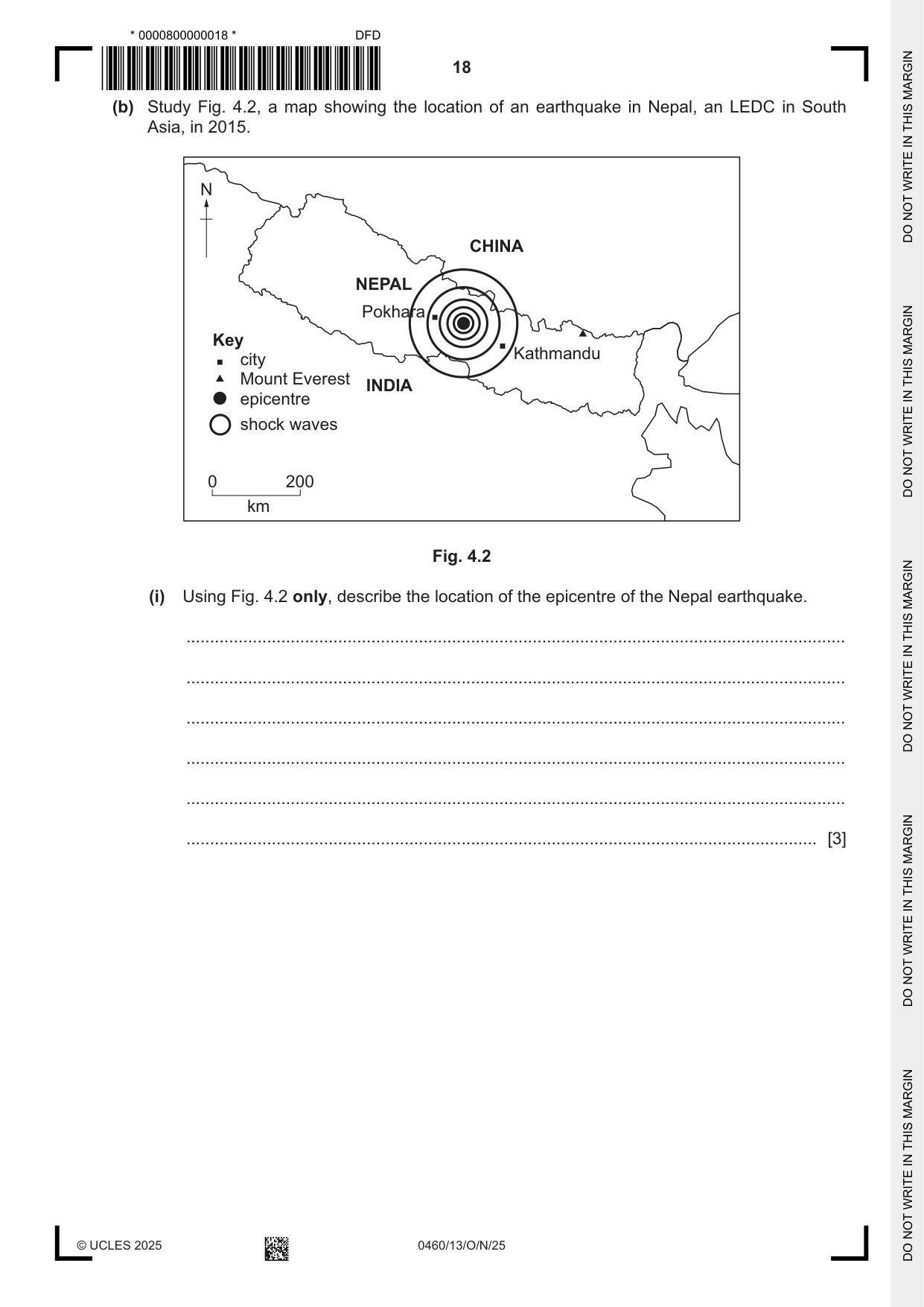Cambridge IGCSE Geography 0460 2025 Oct/Nov Paper 1 · Variant 3 question paper, page 18 of 32