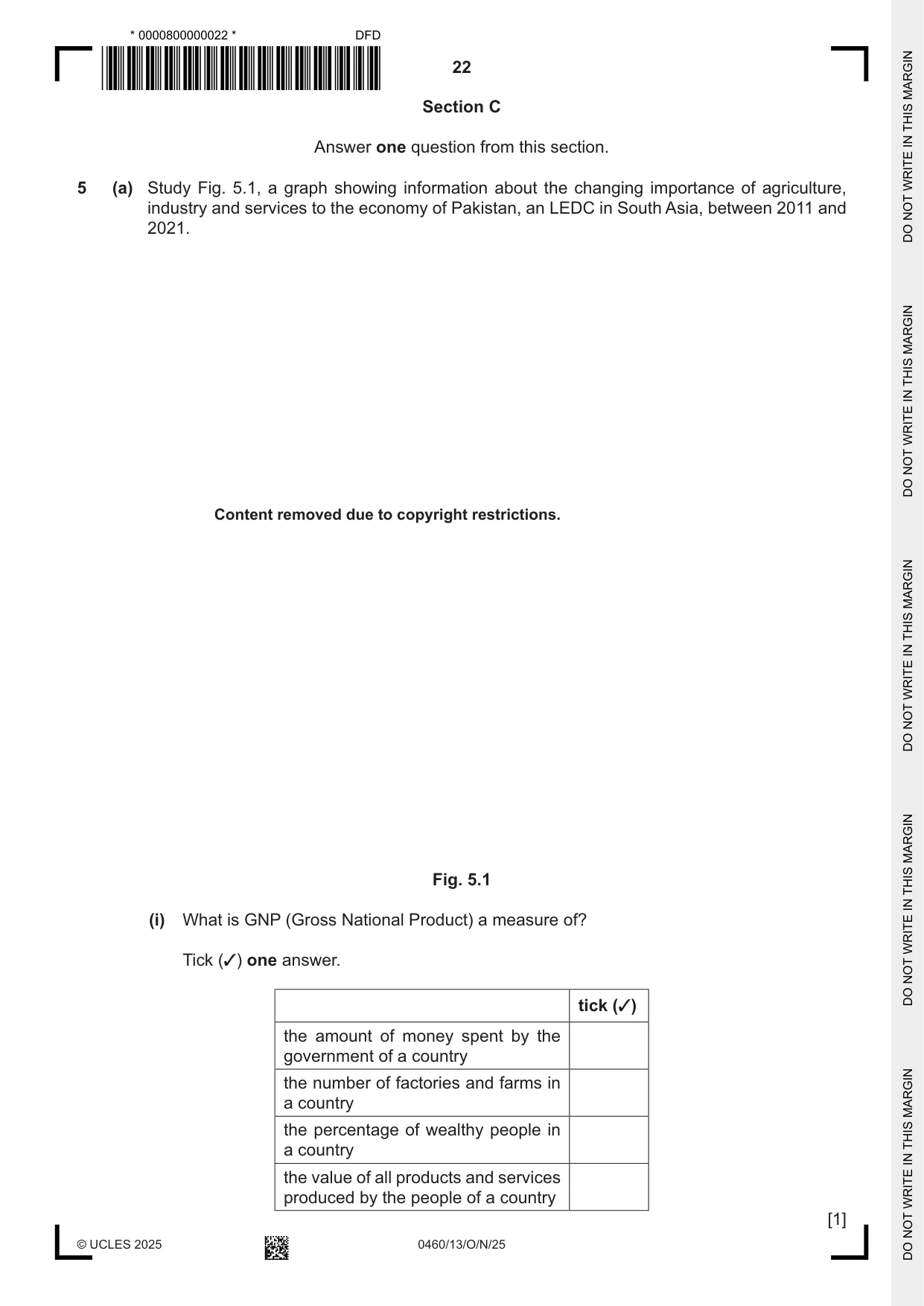 Cambridge IGCSE Geography 0460 2025 Oct/Nov Paper 1 · Variant 3 question paper, page 22 of 32