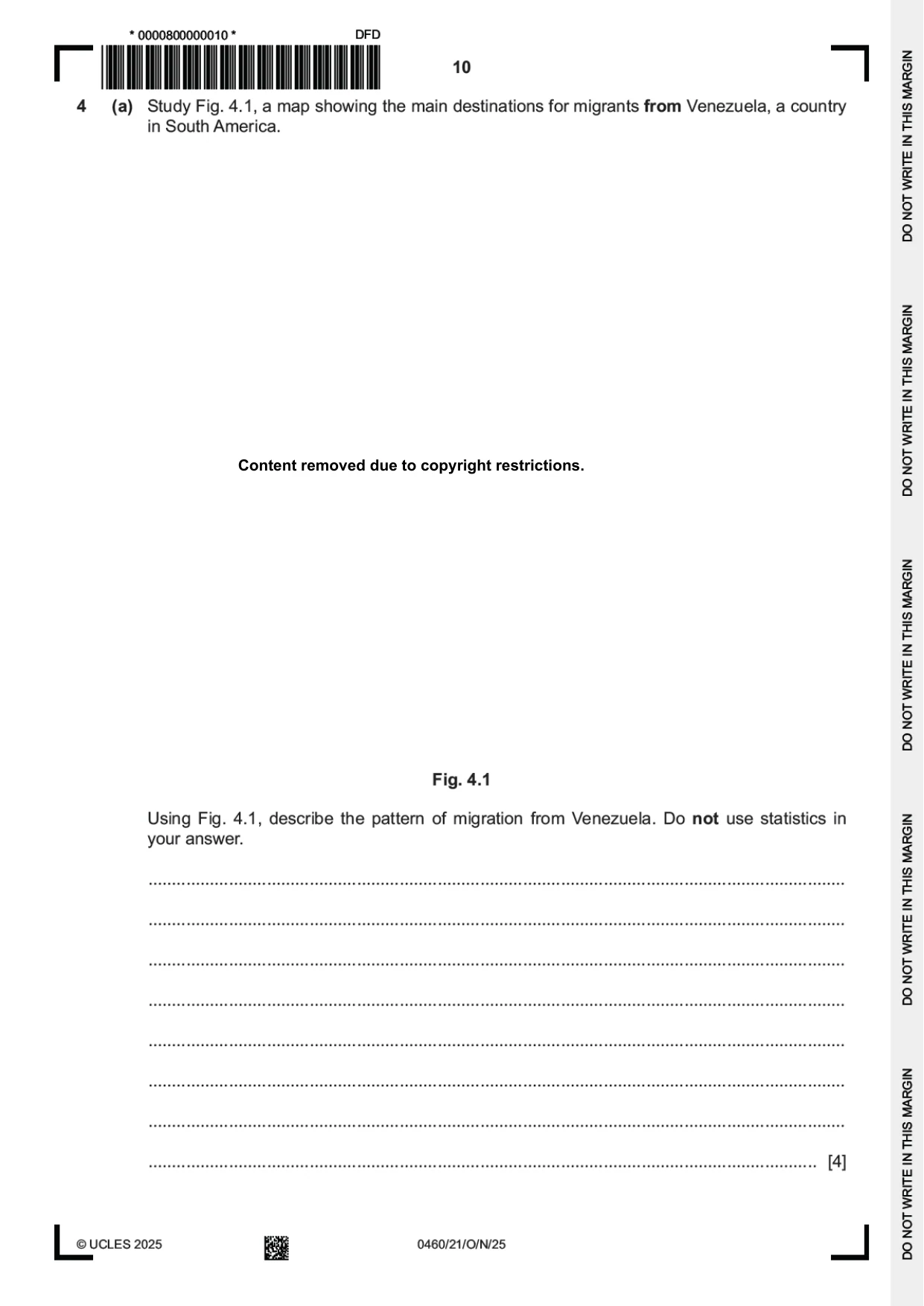 Cambridge IGCSE Geography 0460 2025 Oct/Nov Paper 2 · Variant 1 question paper, page 10 of 20
