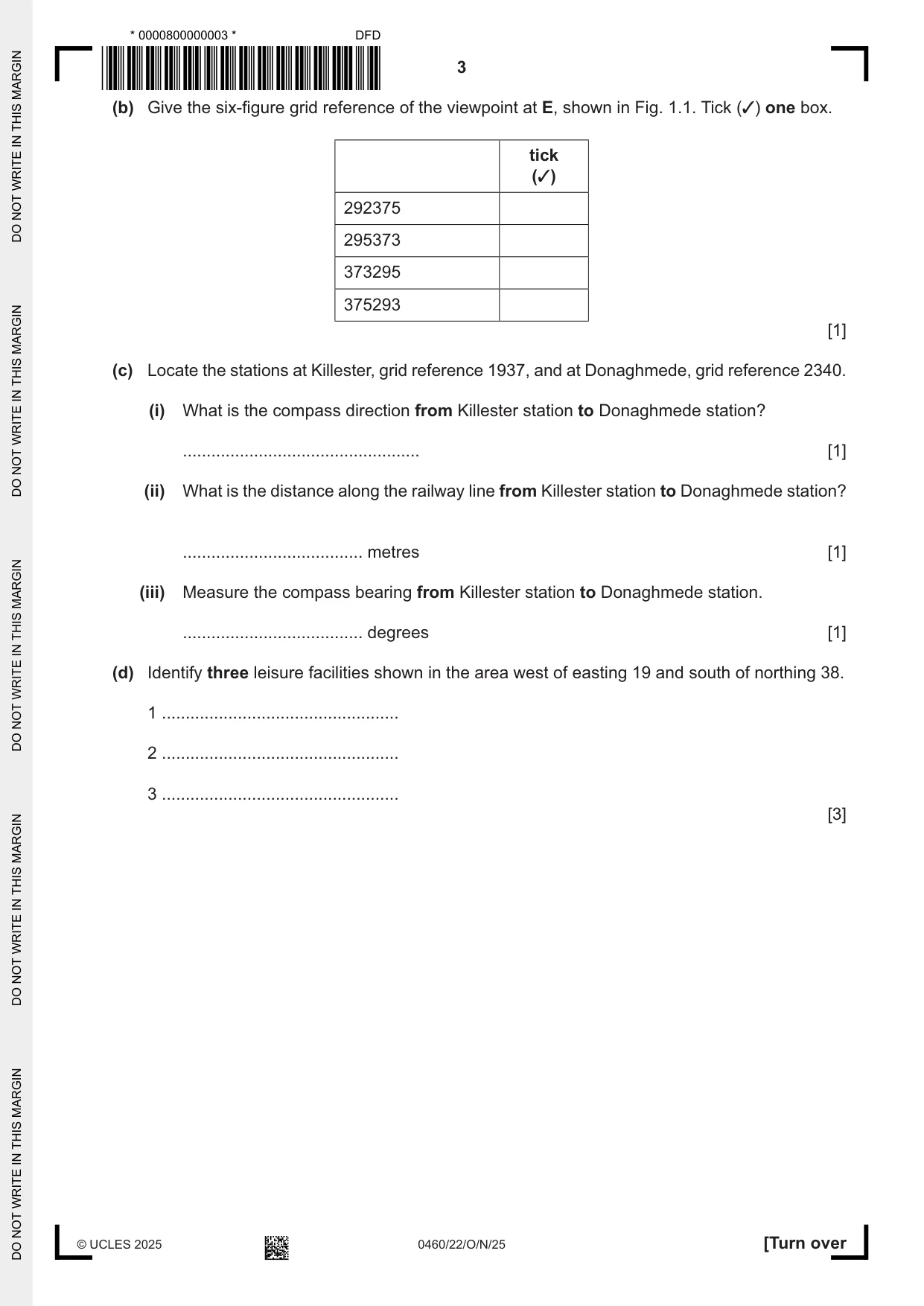 Cambridge IGCSE Geography 0460 2025 Oct/Nov Paper 2 · Variant 2 question paper, page 3 of 20