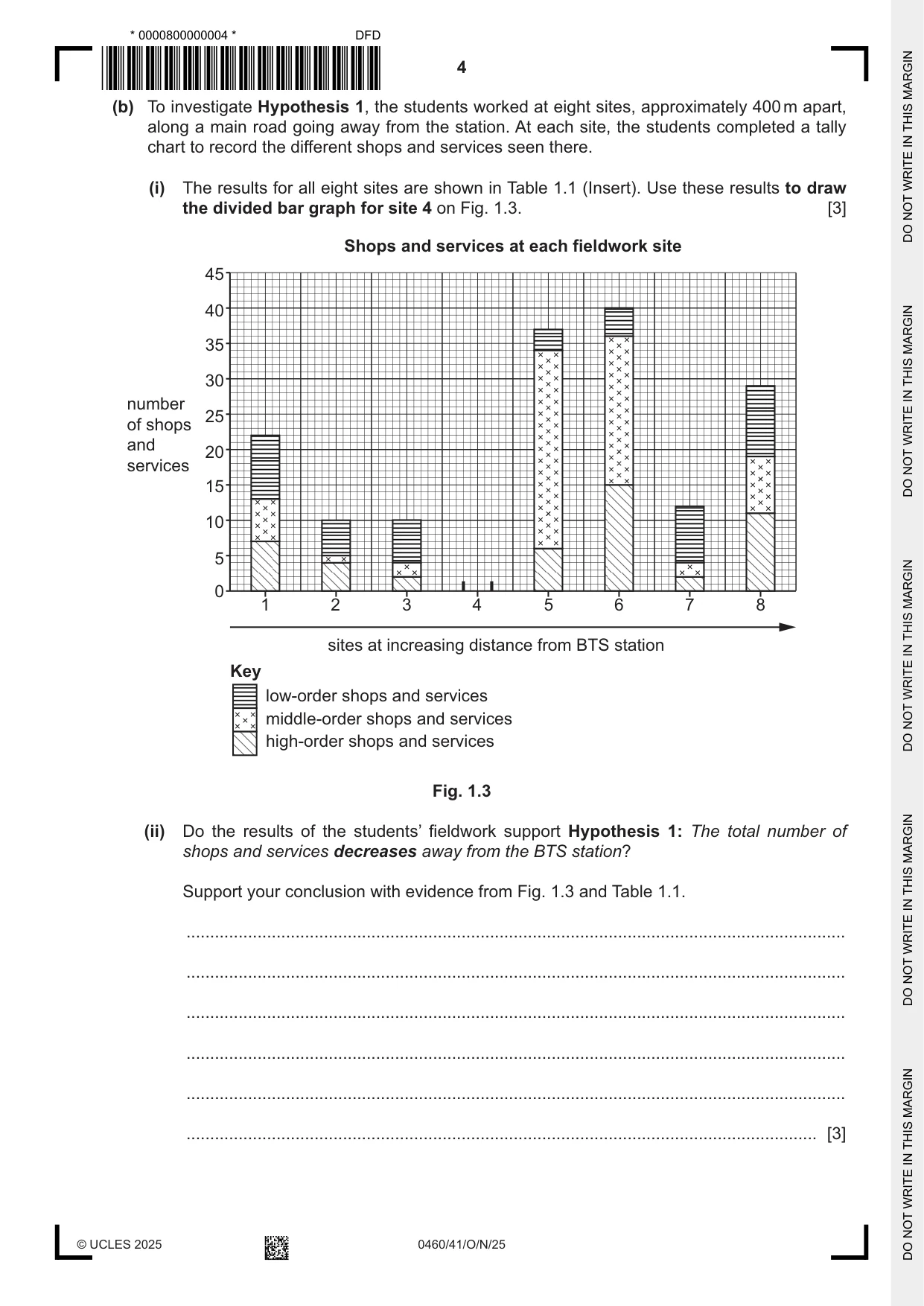 Cambridge IGCSE Geography 0460 2025 Oct/Nov Paper 4 · Variant 1 question paper, page 4 of 20