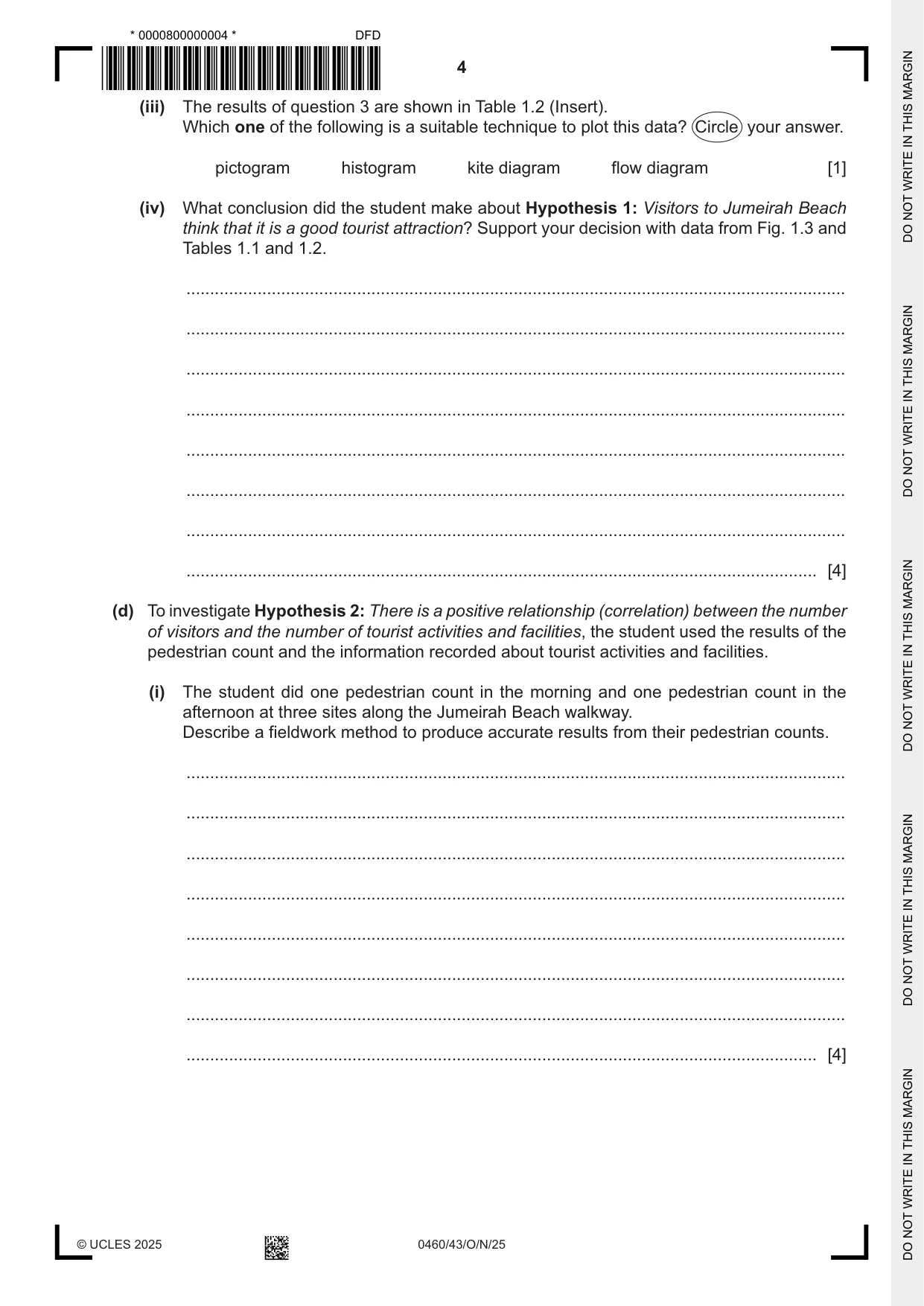 Cambridge IGCSE Geography 0460 2025 Oct/Nov Paper 4 · Variant 3 question paper, page 4 of 16