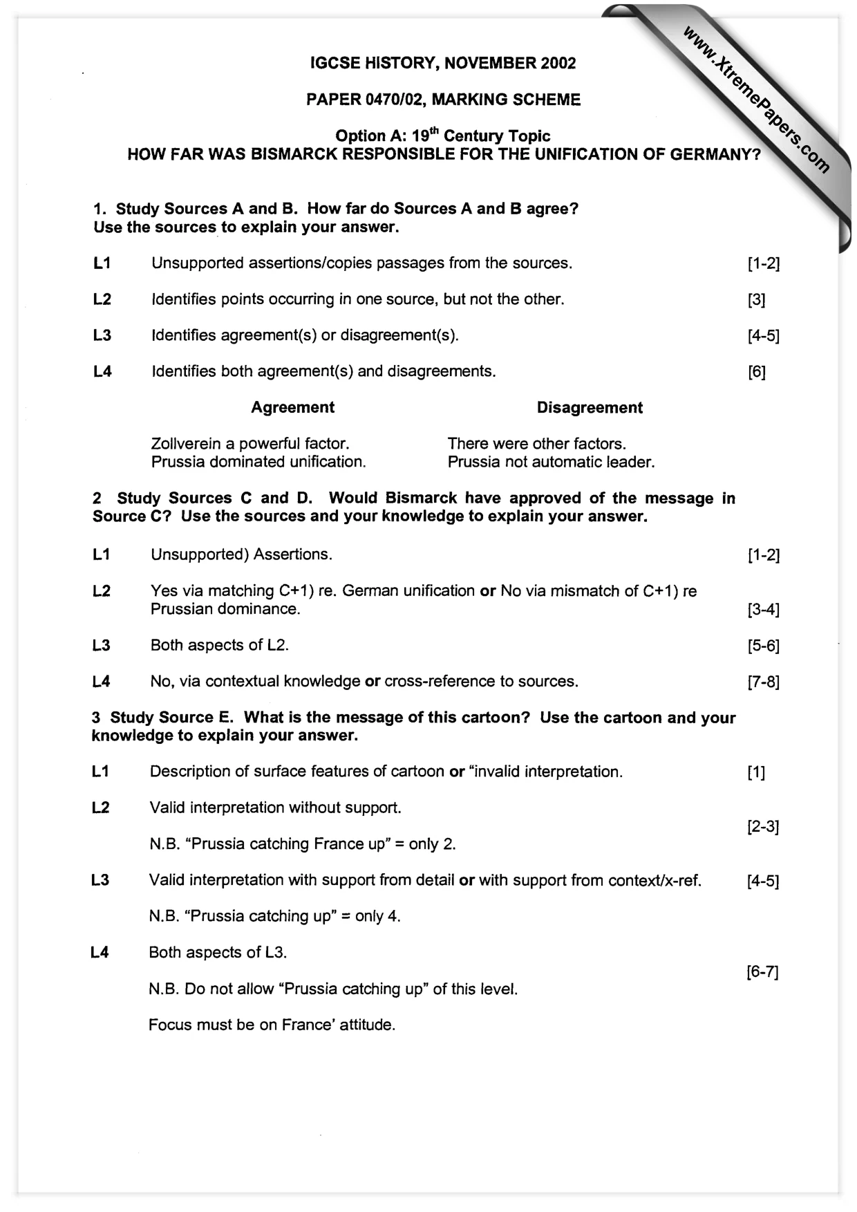 Mark scheme, page 1 of 5
