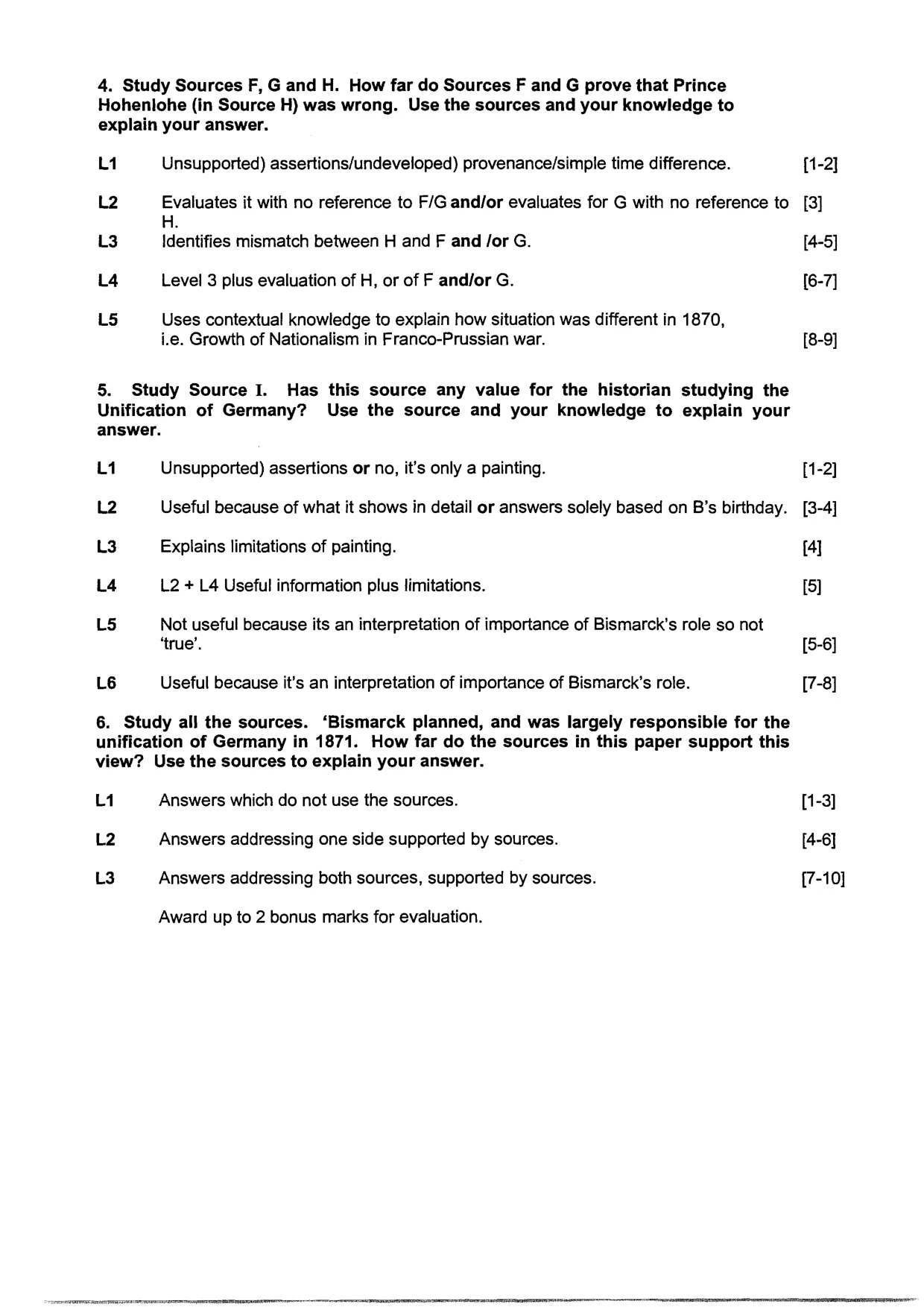 Mark scheme, page 2 of 5