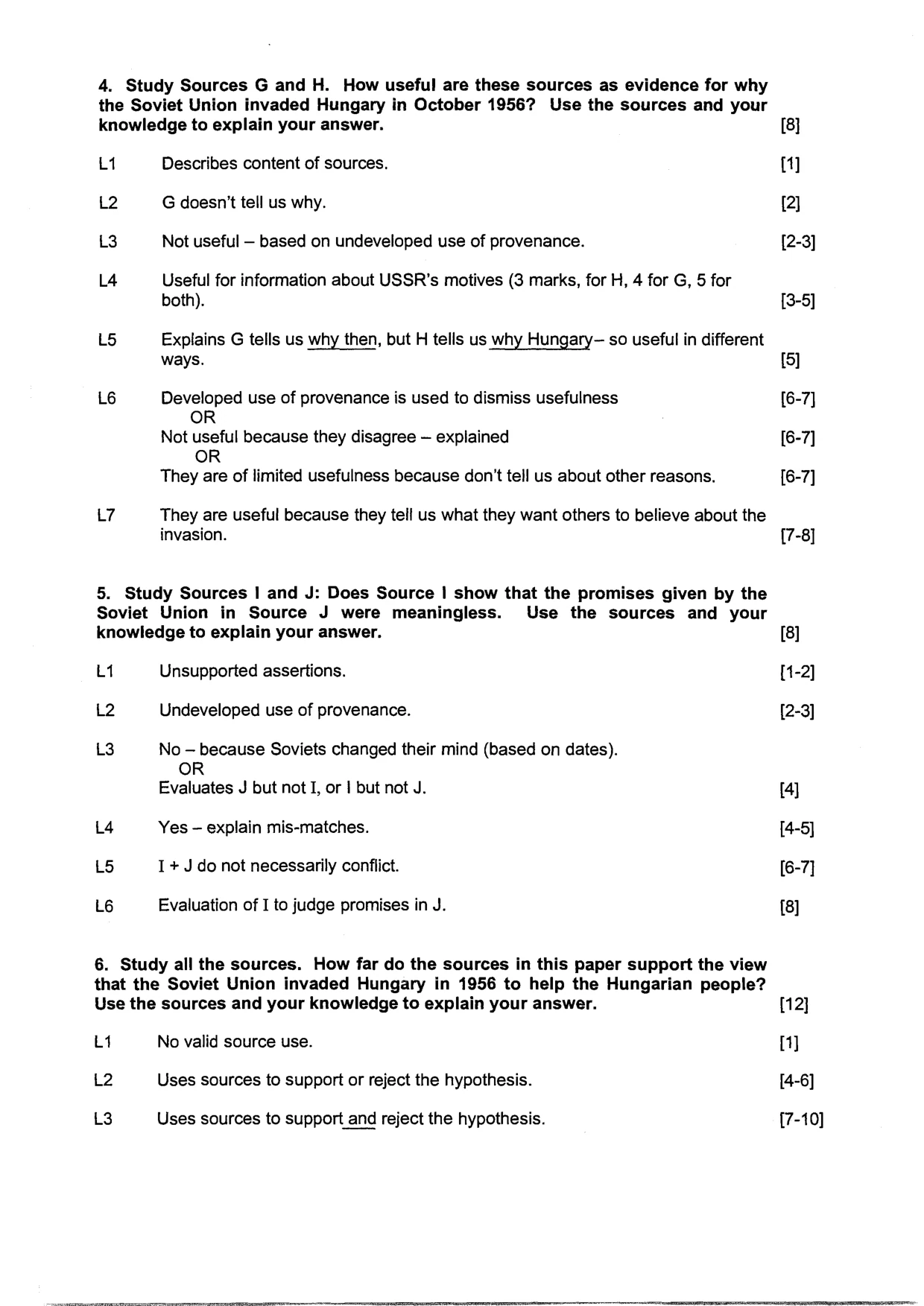 Mark scheme, page 4 of 5