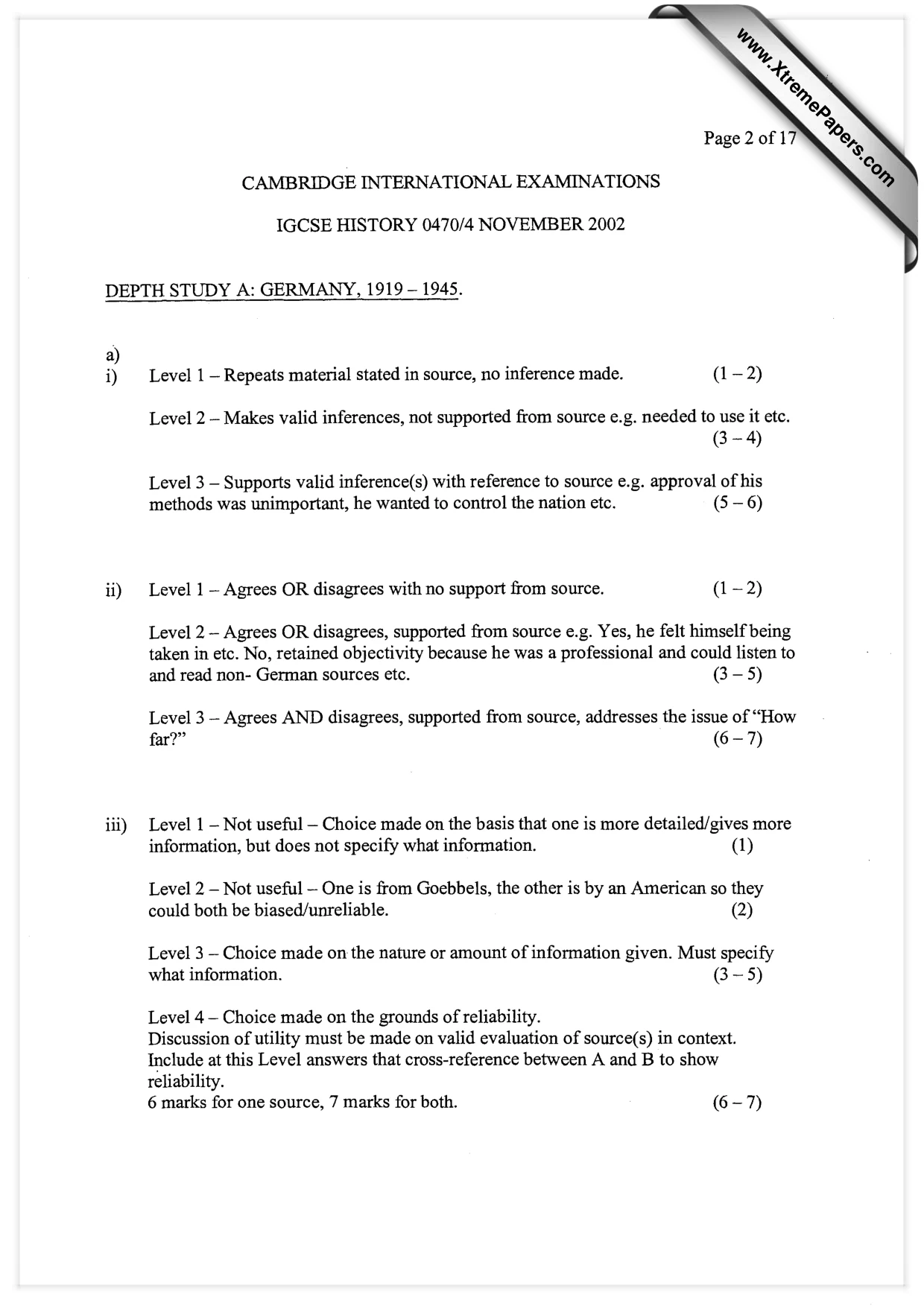 Mark scheme, page 1 of 16