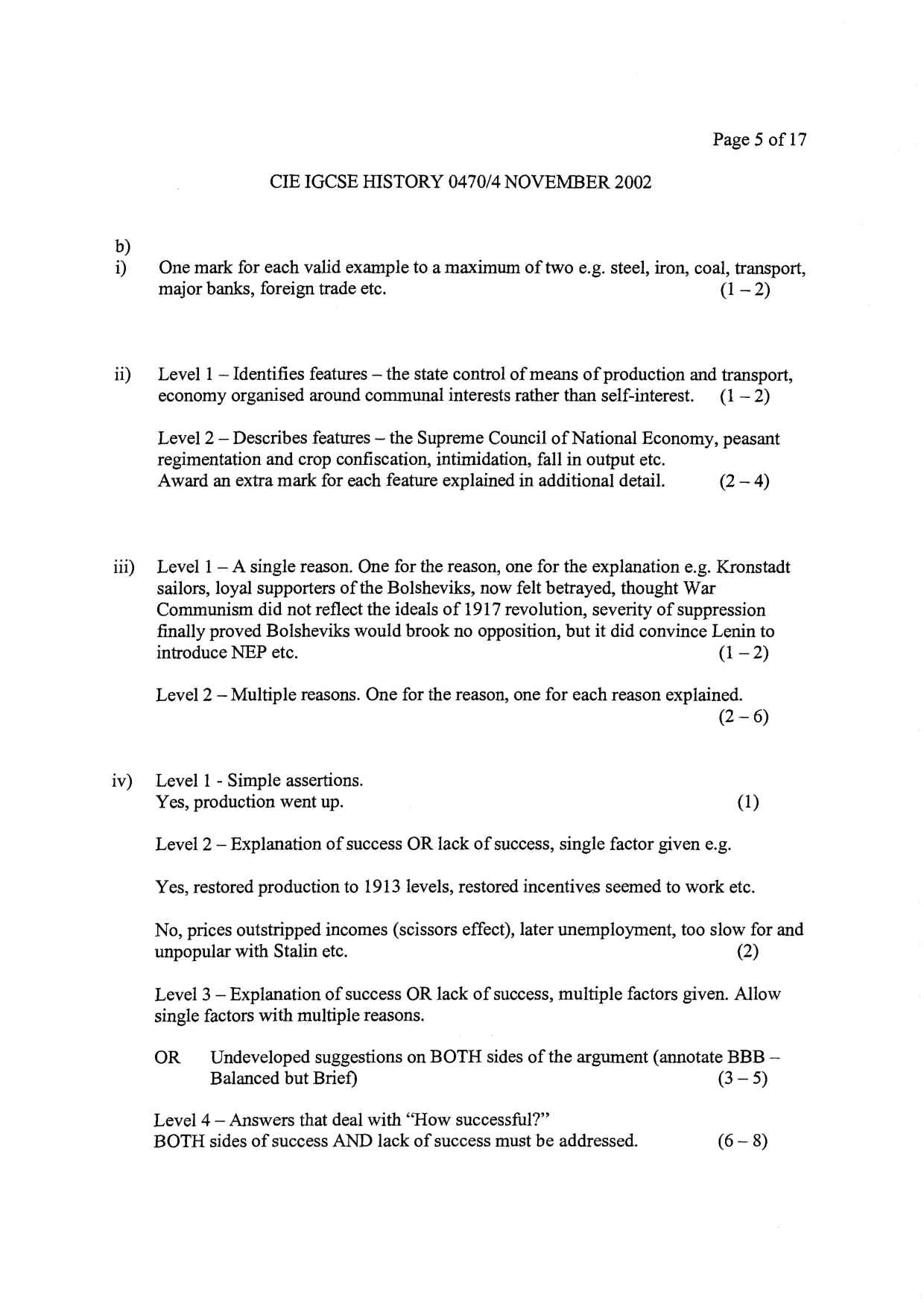Mark scheme, page 4 of 16