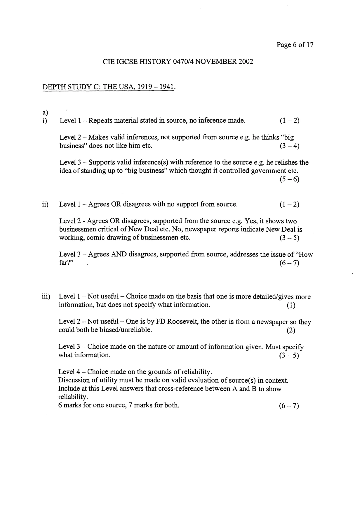 Mark scheme, page 5 of 16