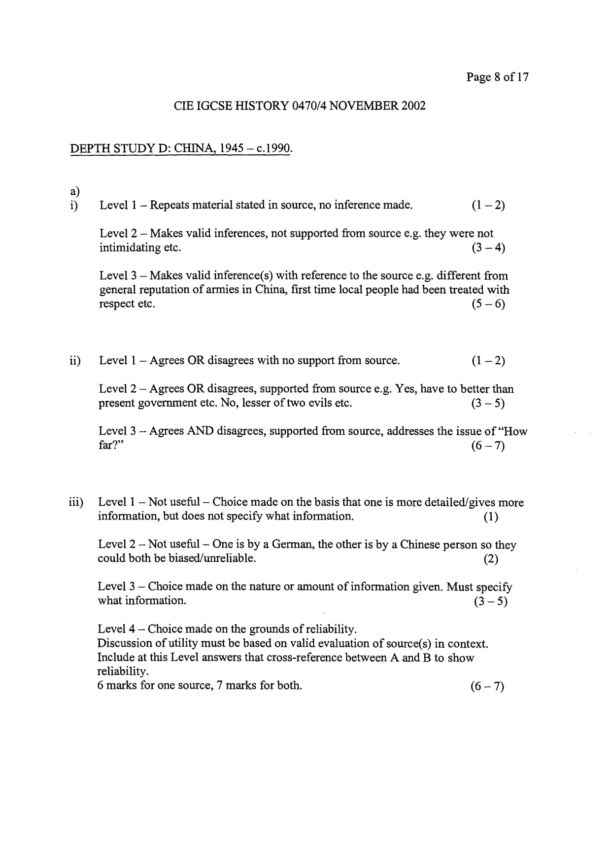 Mark scheme, page 7 of 16