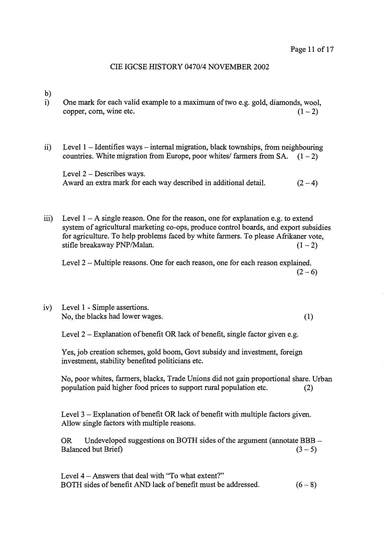 Mark scheme, page 10 of 16