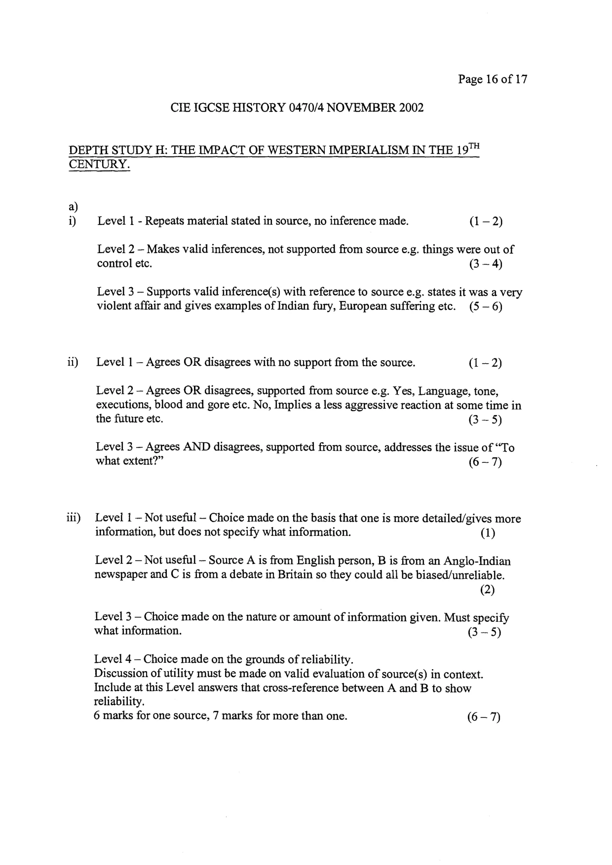Mark scheme, page 15 of 16