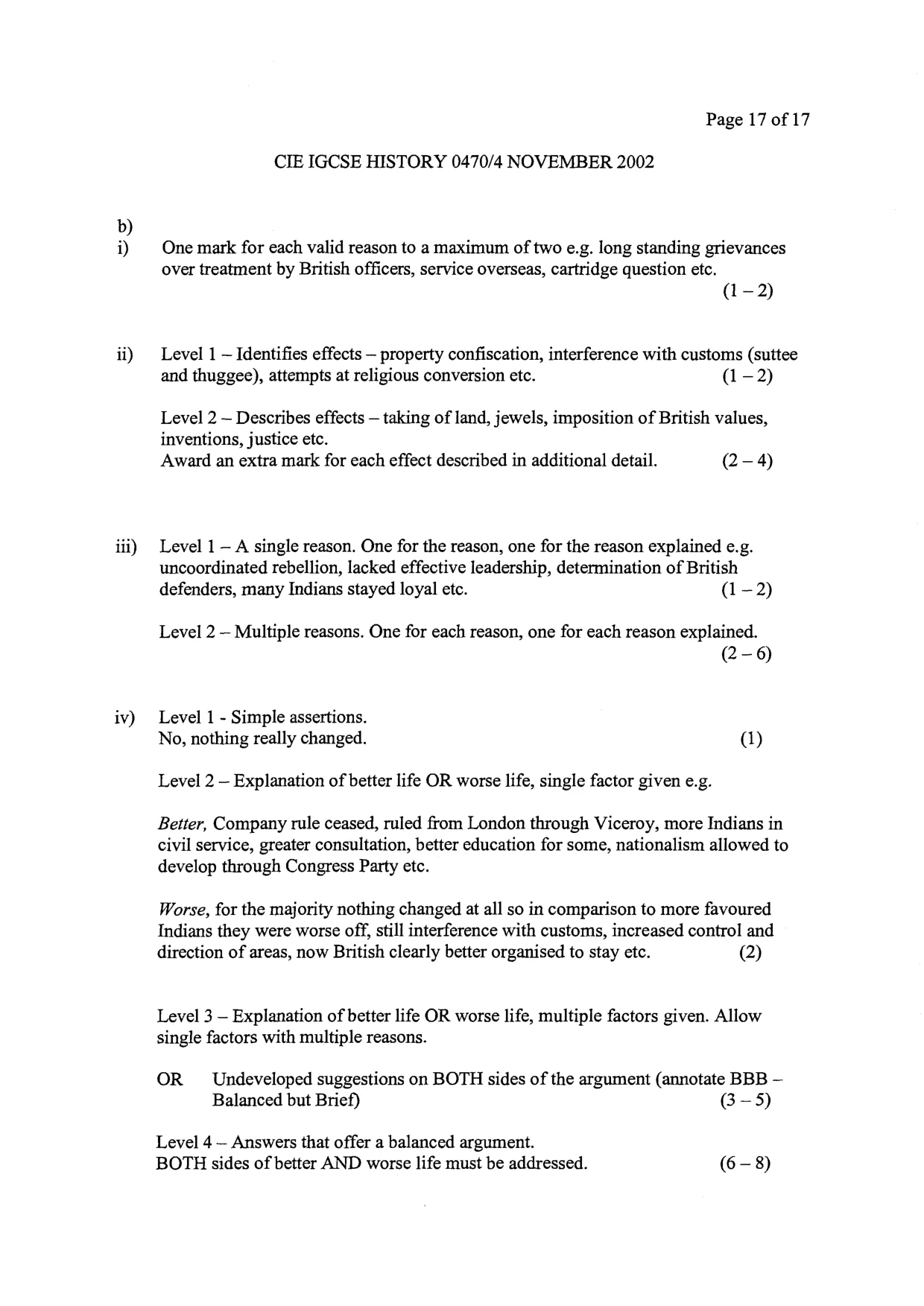 Mark scheme, page 16 of 16