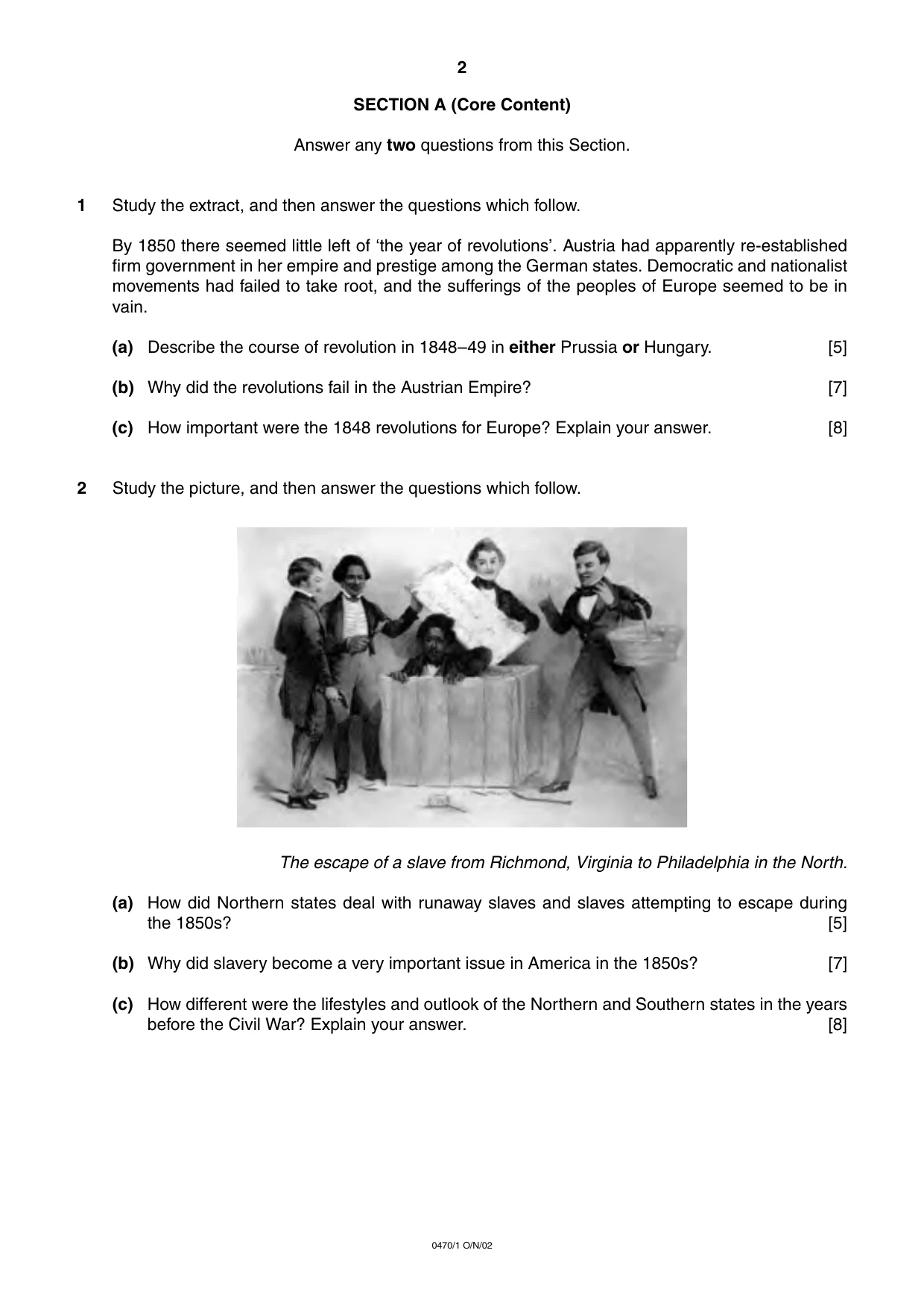 Cambridge IGCSE History 0470 2002 Oct/Nov Paper 1 · Variant 1 question paper, page 2 of 20
