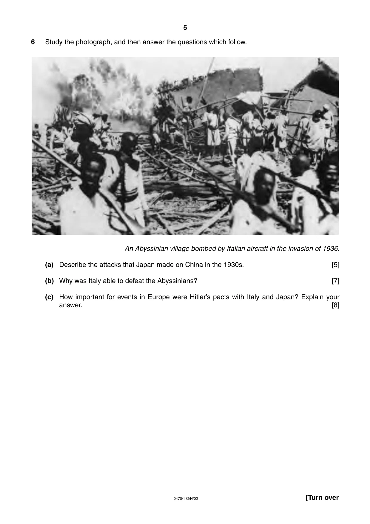 Cambridge IGCSE History 0470 2002 Oct/Nov Paper 1 · Variant 1 question paper, page 5 of 20