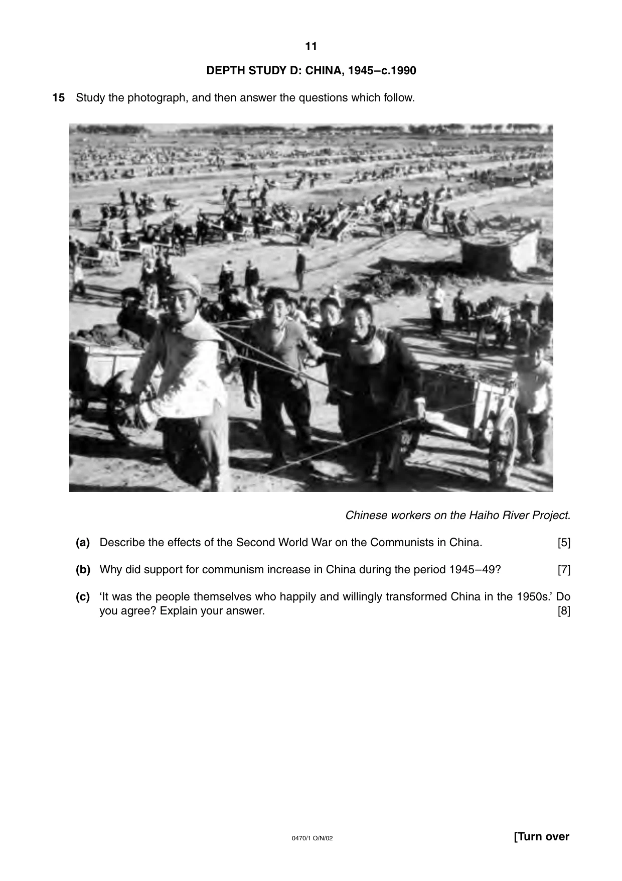 Cambridge IGCSE History 0470 2002 Oct/Nov Paper 1 · Variant 1 question paper, page 11 of 20