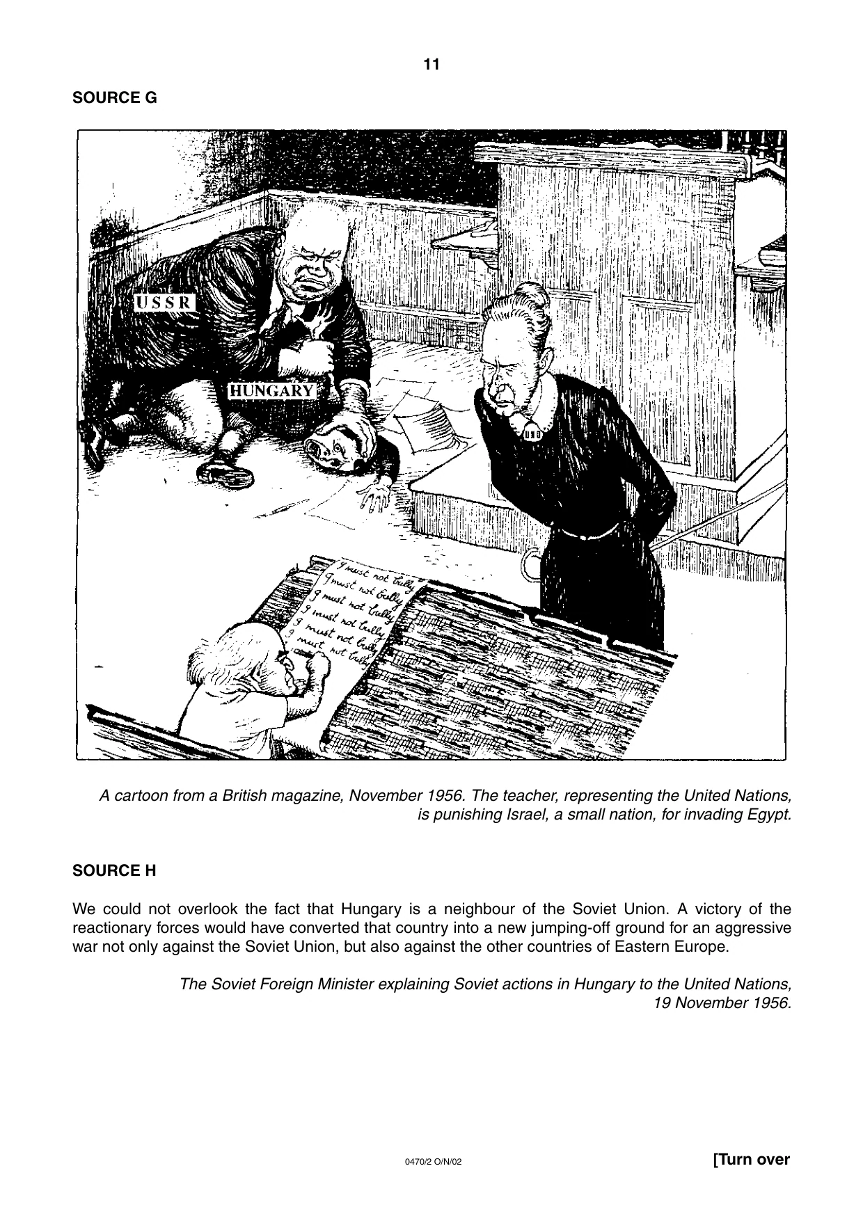 Cambridge IGCSE History 0470 2002 Oct/Nov Paper 2 · Variant 1 question paper, page 11 of 16