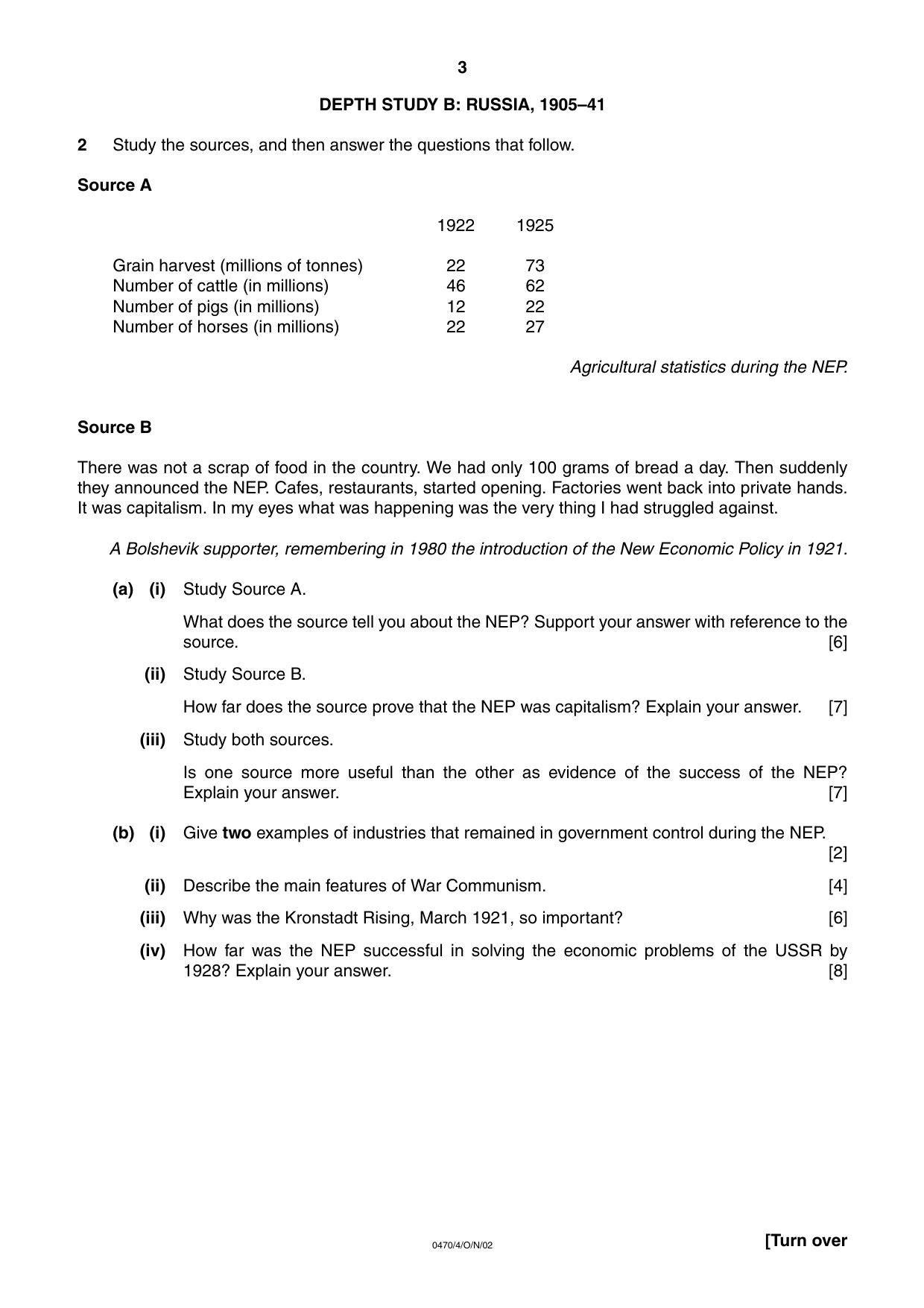 Cambridge IGCSE History 0470 2002 Oct/Nov Paper 4 · Variant 1 question paper, page 3 of 12