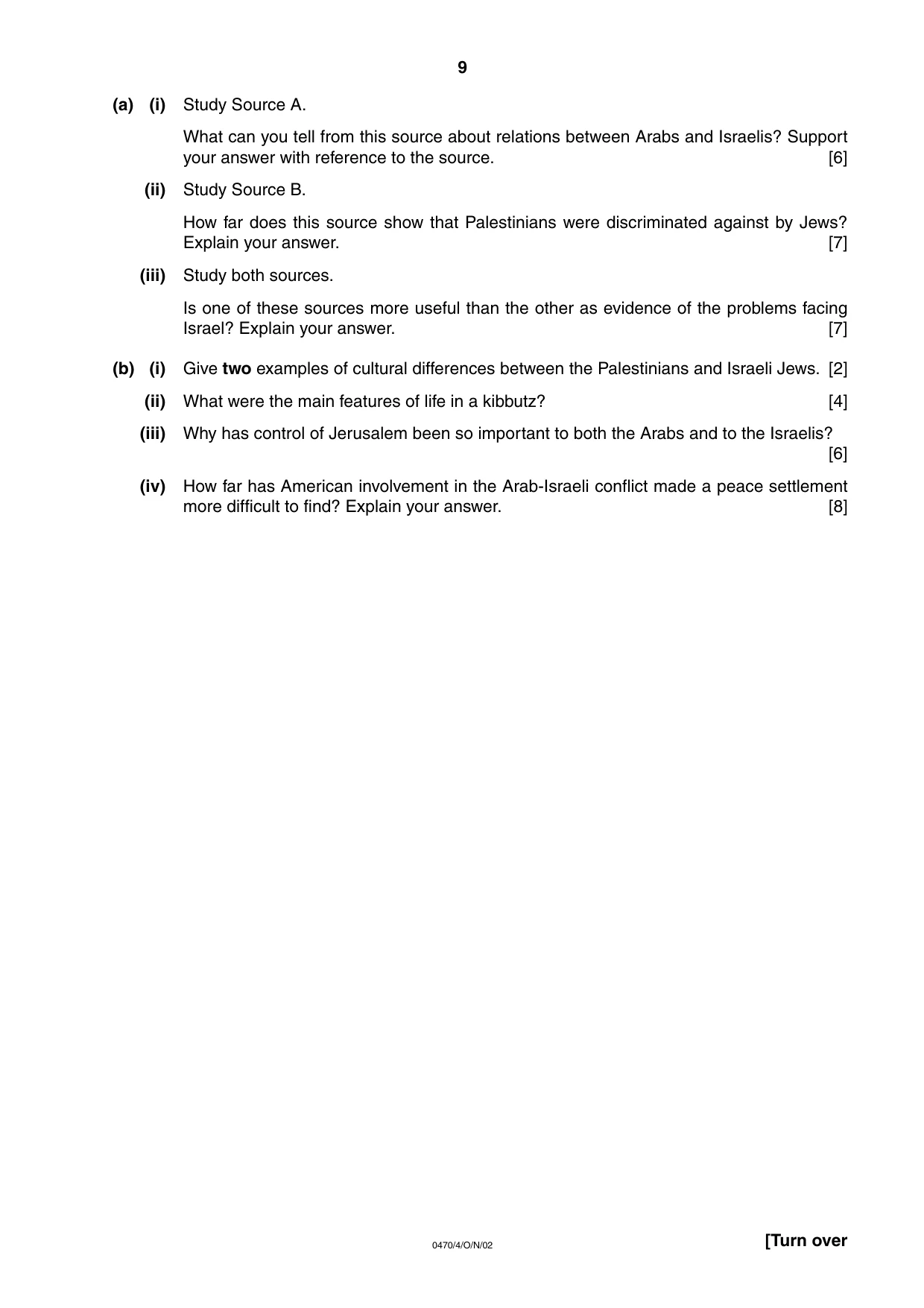 Cambridge IGCSE History 0470 2002 Oct/Nov Paper 4 · Variant 1 question paper, page 9 of 12