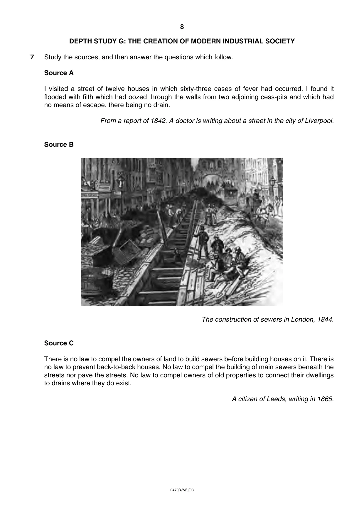 Cambridge IGCSE History 0470 2003 May/June Paper 4 · Variant 1 question paper, page 8 of 12