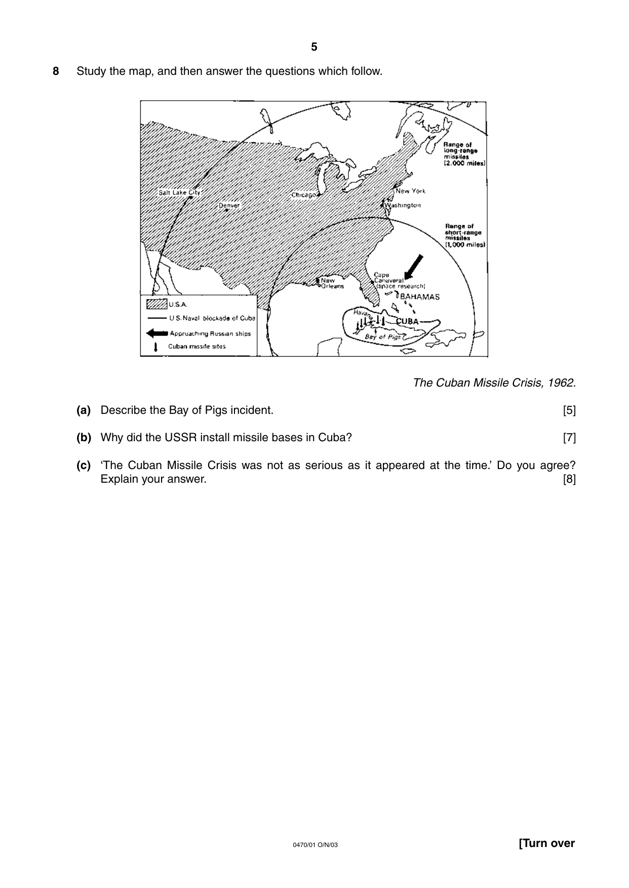 Cambridge IGCSE History 0470 2003 Oct/Nov Paper 1 · Variant 1 question paper, page 5 of 16